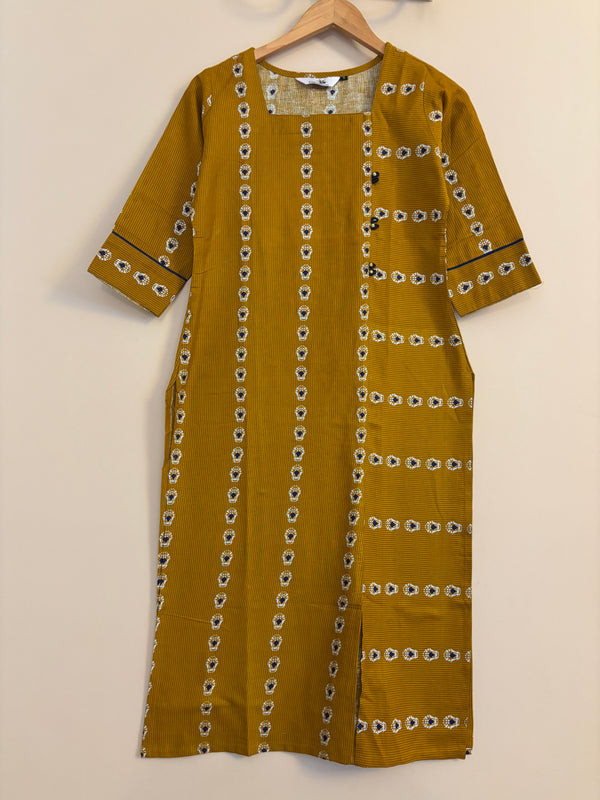 Occur yellow south cotton long kurta