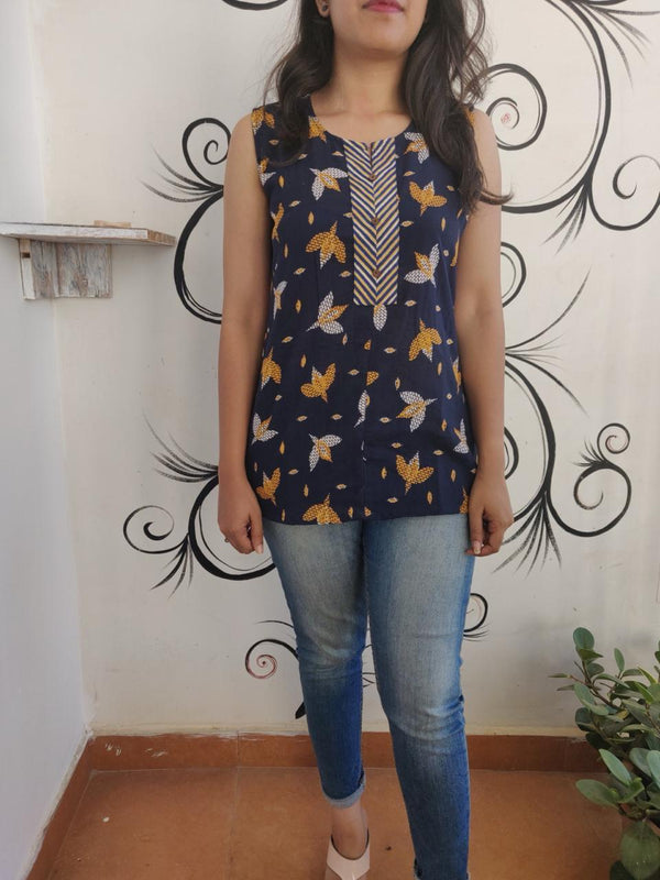 Navy blue  short kurta