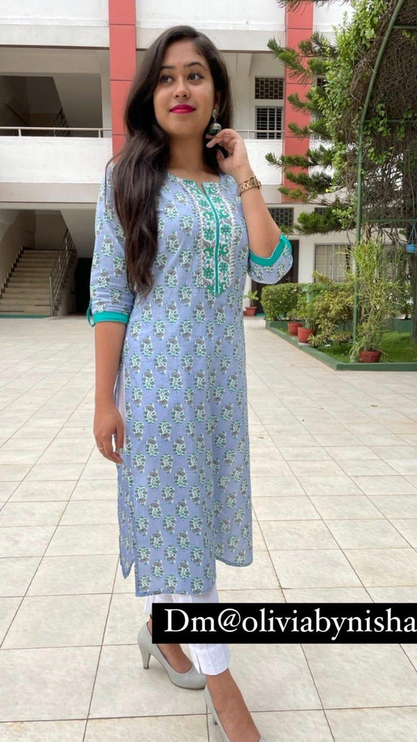BLUE LONG KURTA