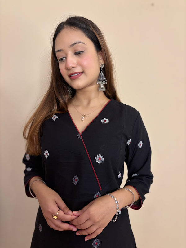 Gul Black south cotton jamdani long kurta
