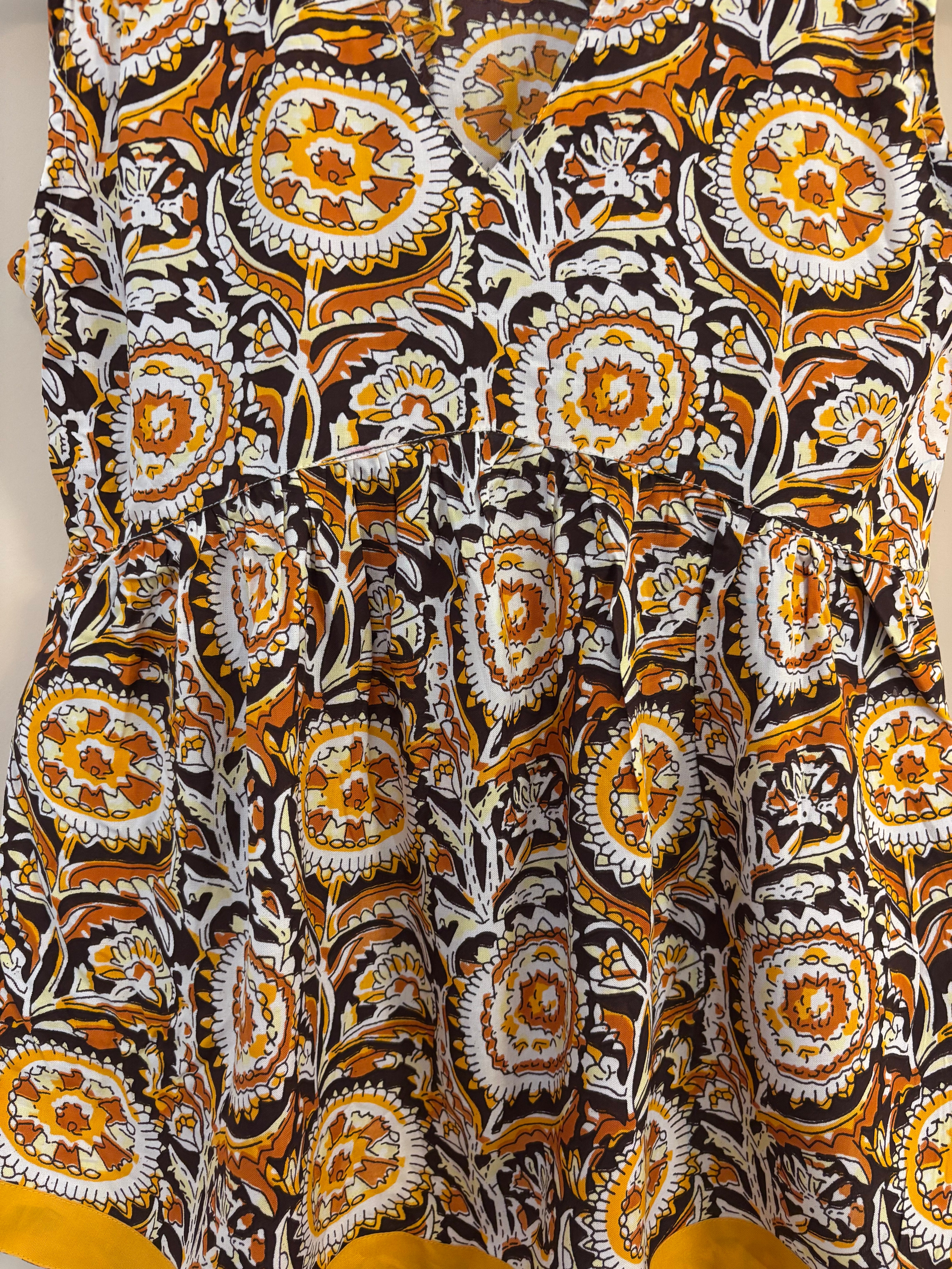 Yellow rayon short top