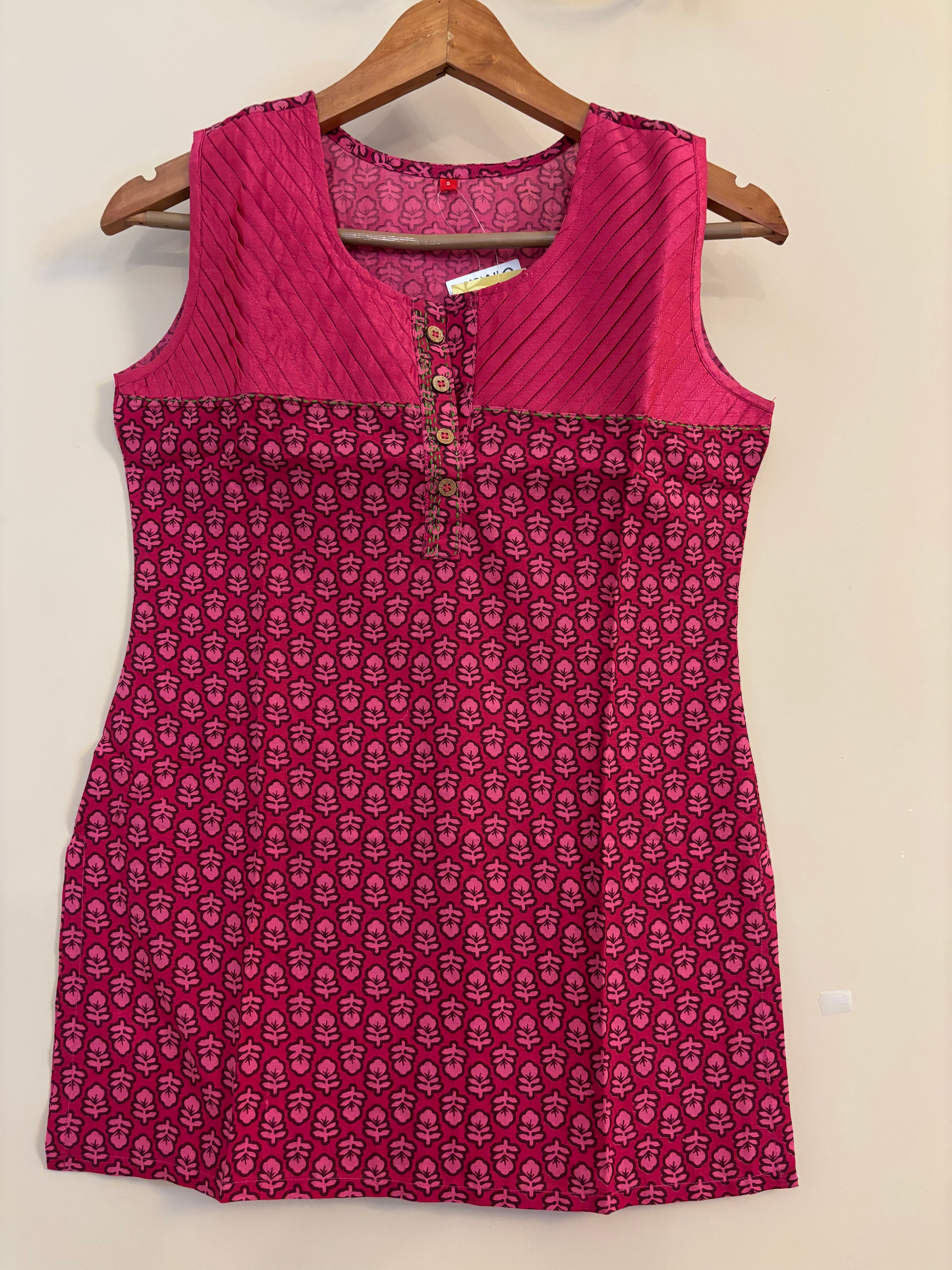Dark Pink cotton short top