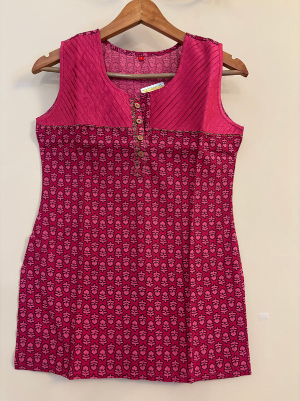 Dark Pink cotton short top