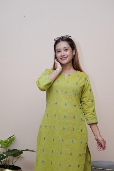 GREEN KURTA SET