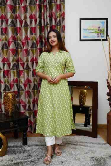 A-LINE SAGE GREEN KURTA