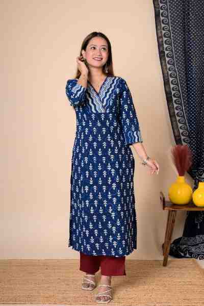 BLUE INDIGO LONG KURTA