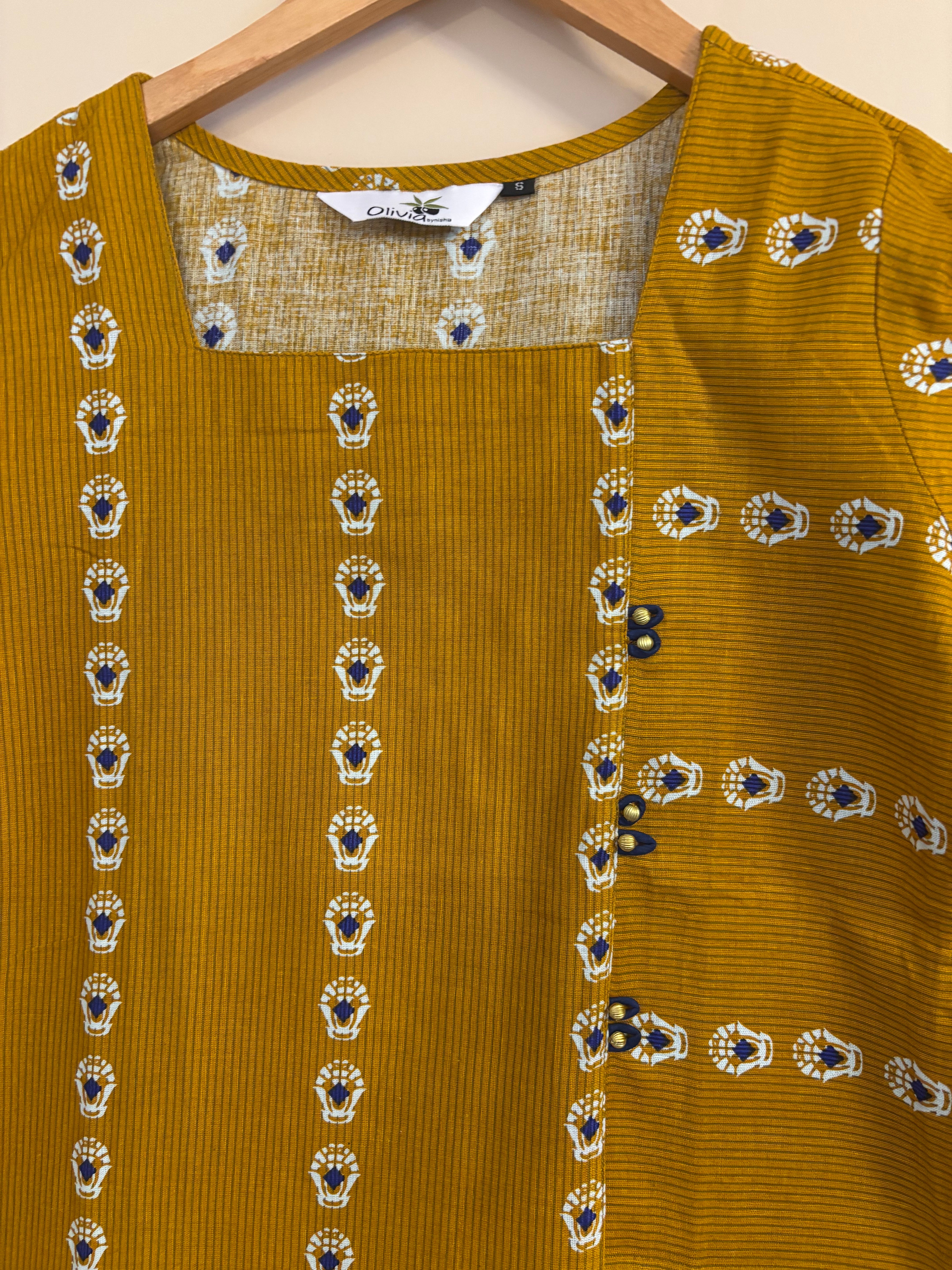Occur yellow south cotton long kurta
