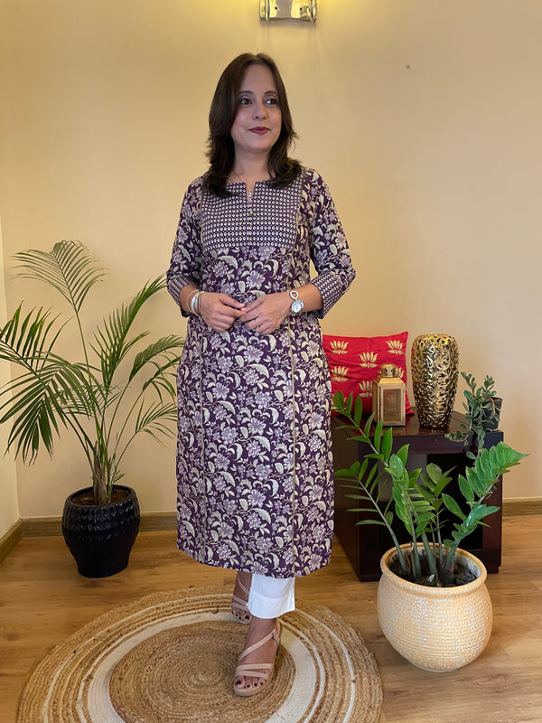 'RAINA' Purple Long Kurti