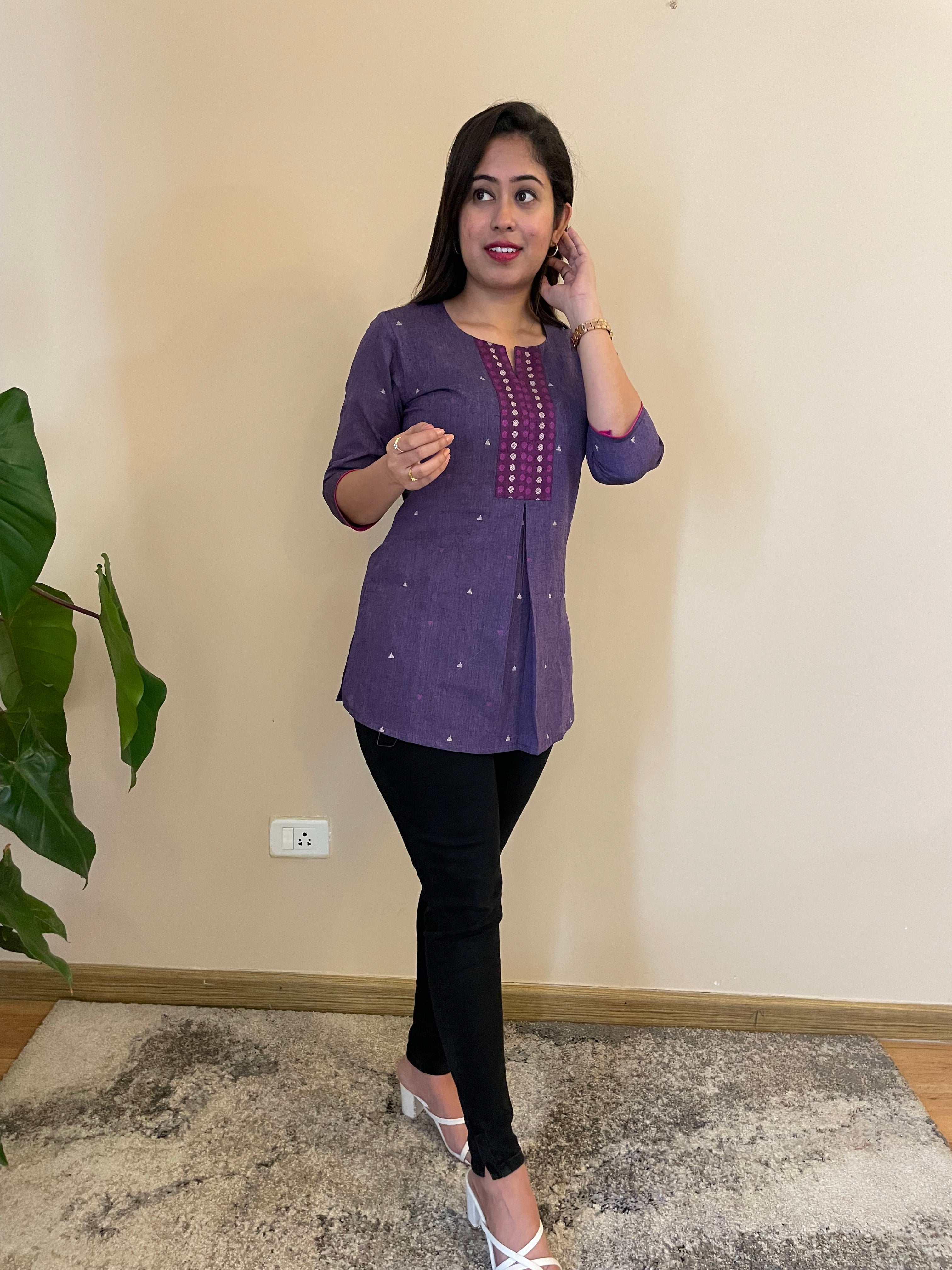 PURPLE SHORT KURTA