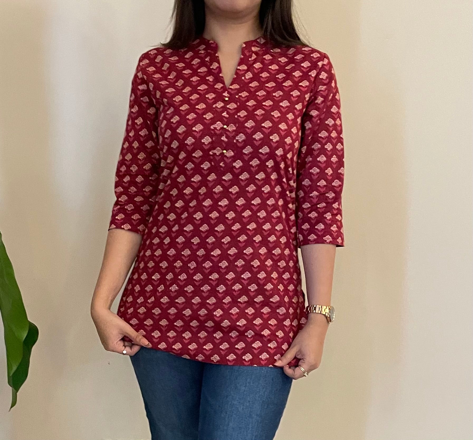 WINE SHORT KURTI