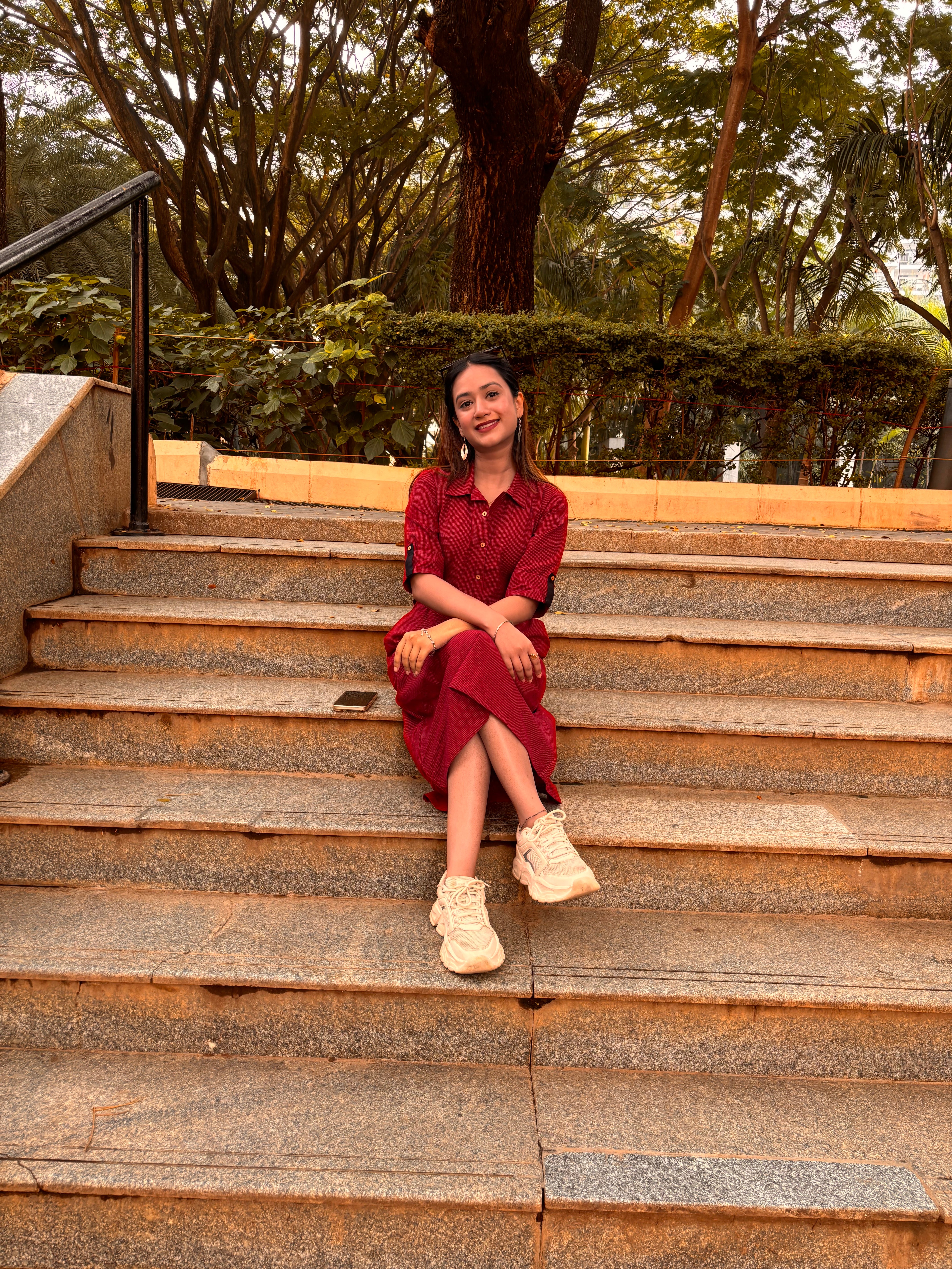 Red Checks South Cotton Dress