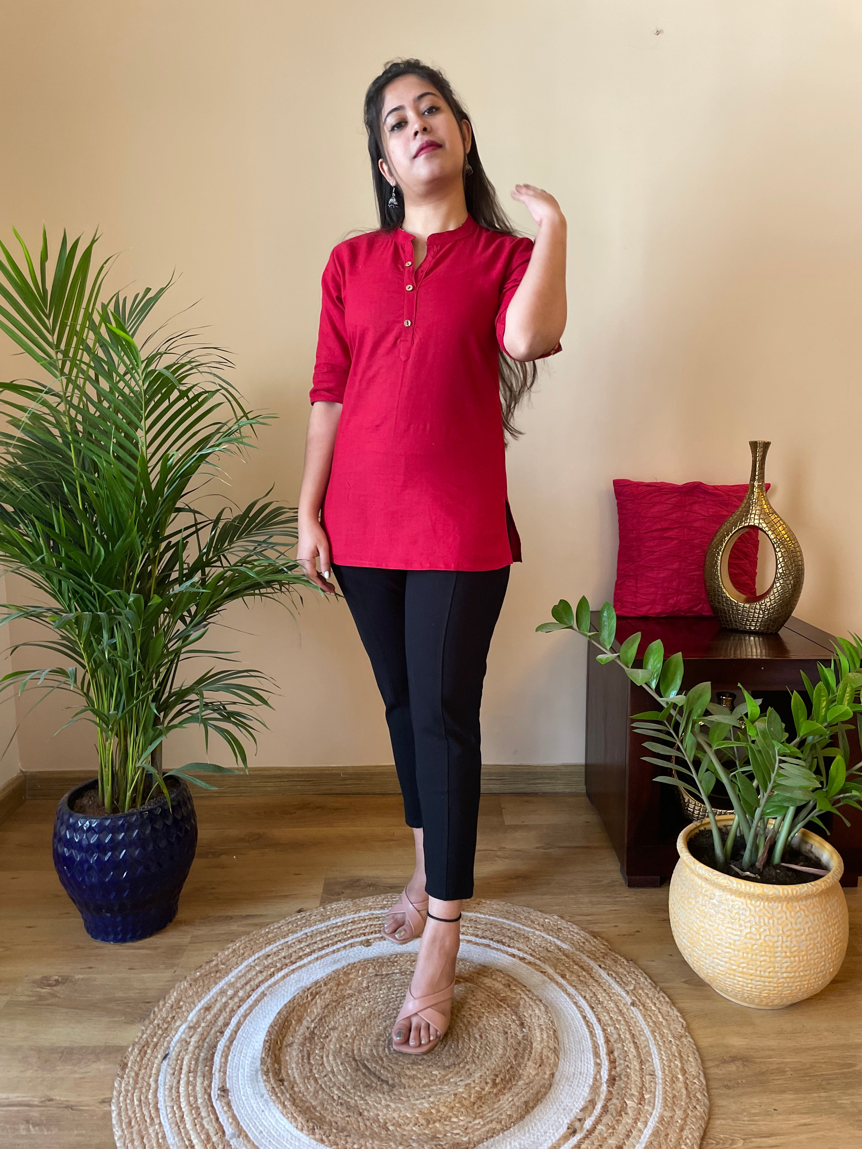 'SHALEEN' RED SHORT KURTI