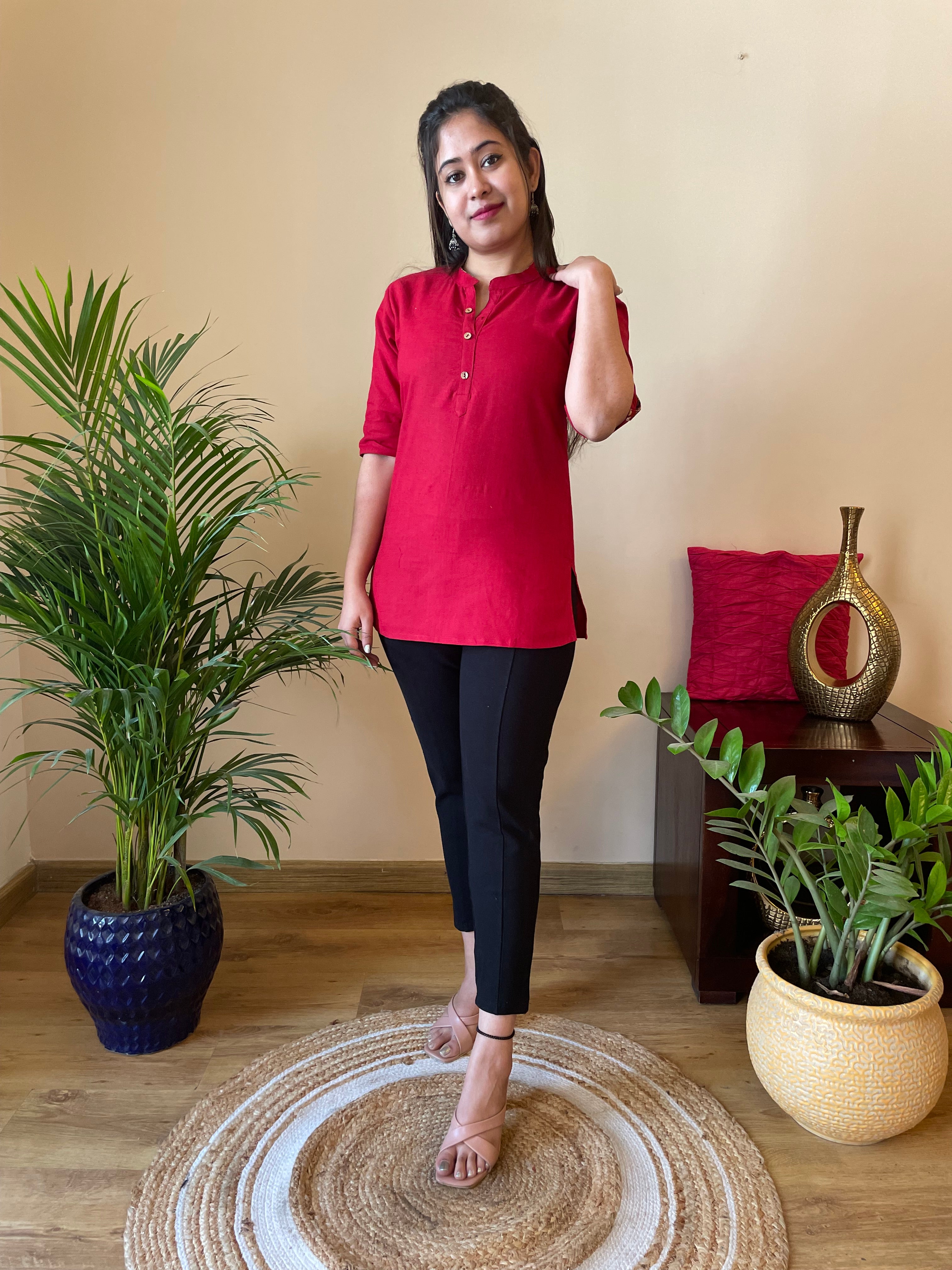 'SHALEEN' RED SHORT KURTI