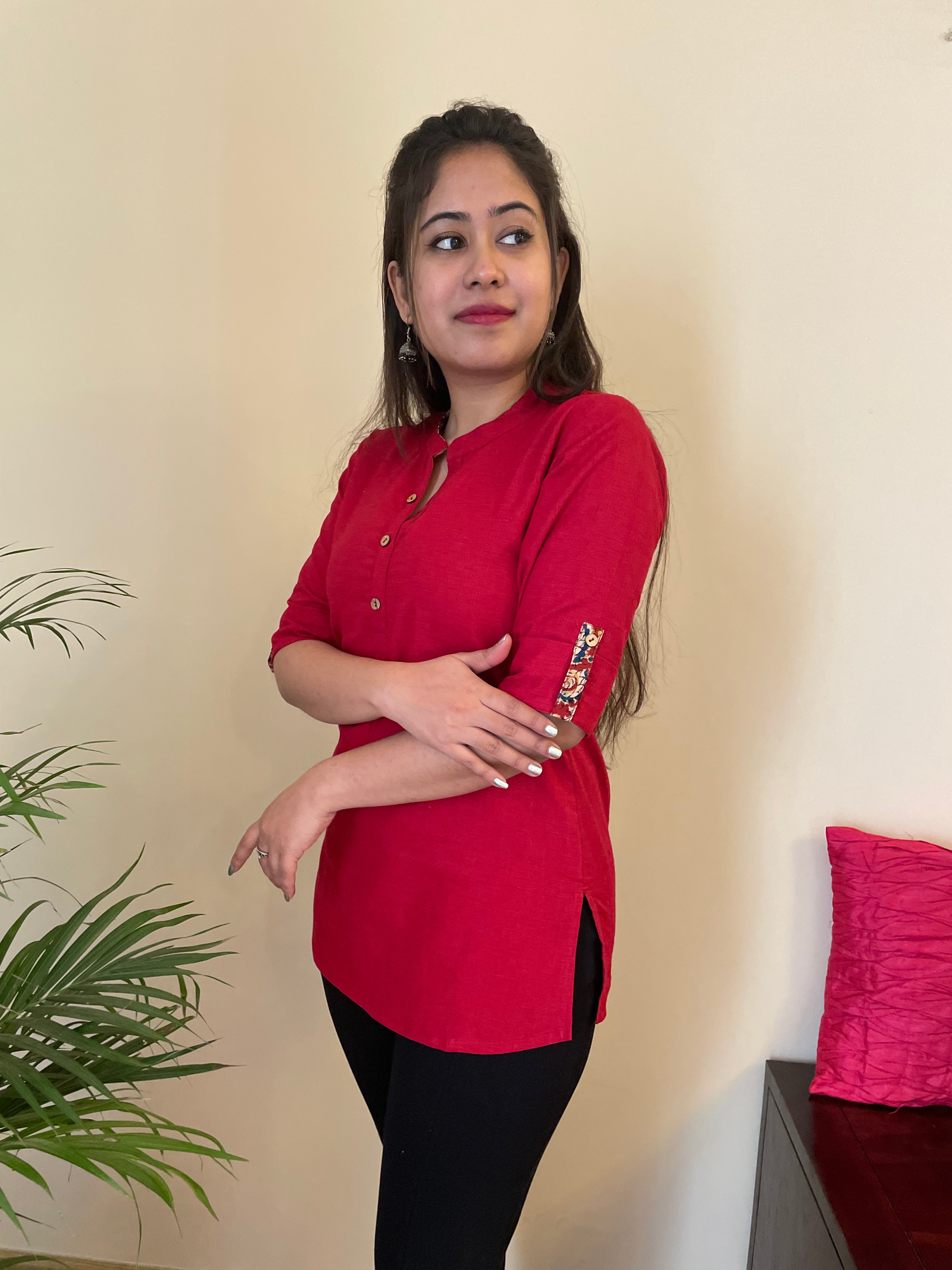 'SHALEEN' RED SHORT KURTI