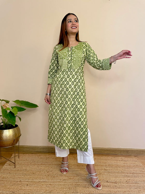 Kyaari Green Long Kurta