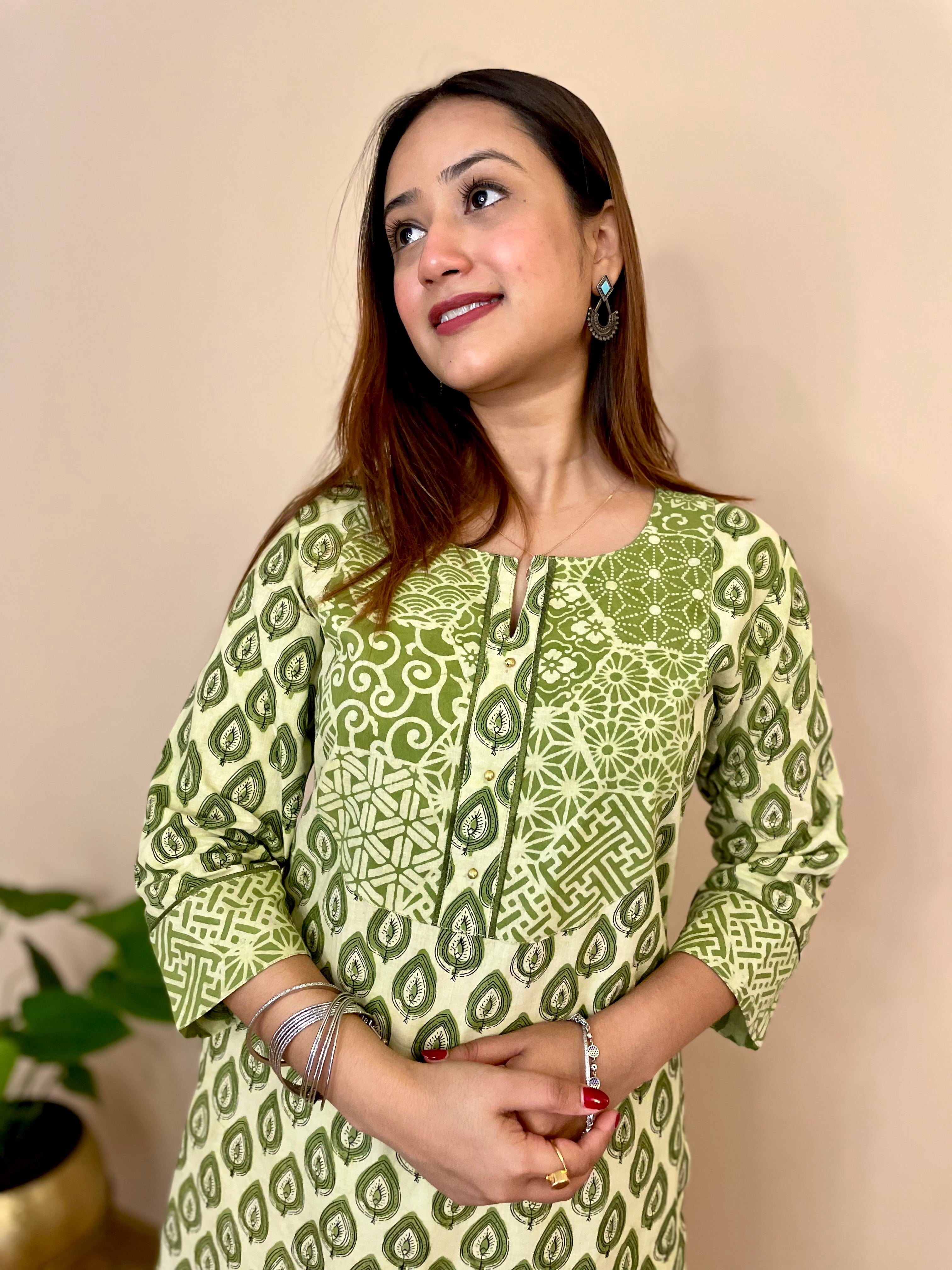 Kyaari Green Long Kurta