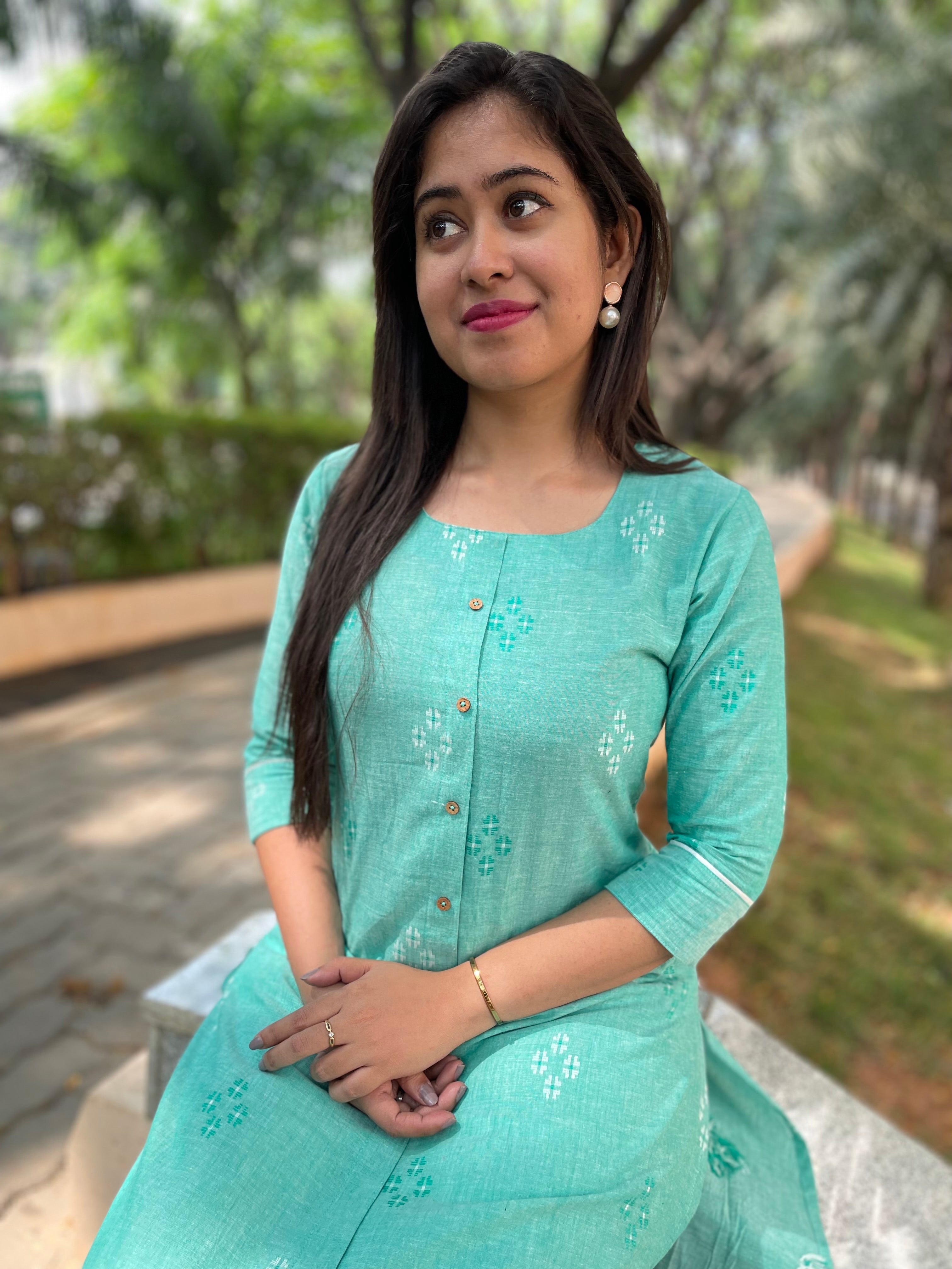 MEERA - SEA GREEN KURTA