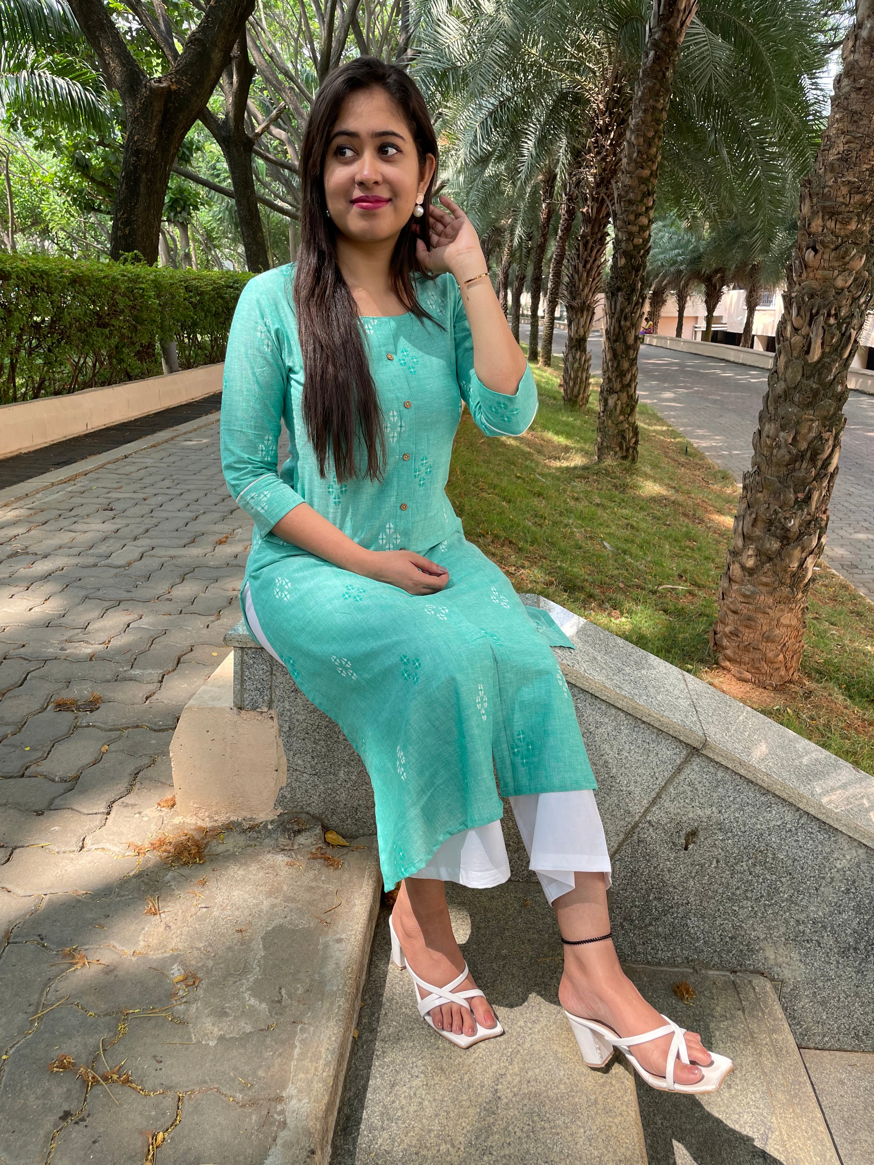 MEERA - SEA GREEN KURTA