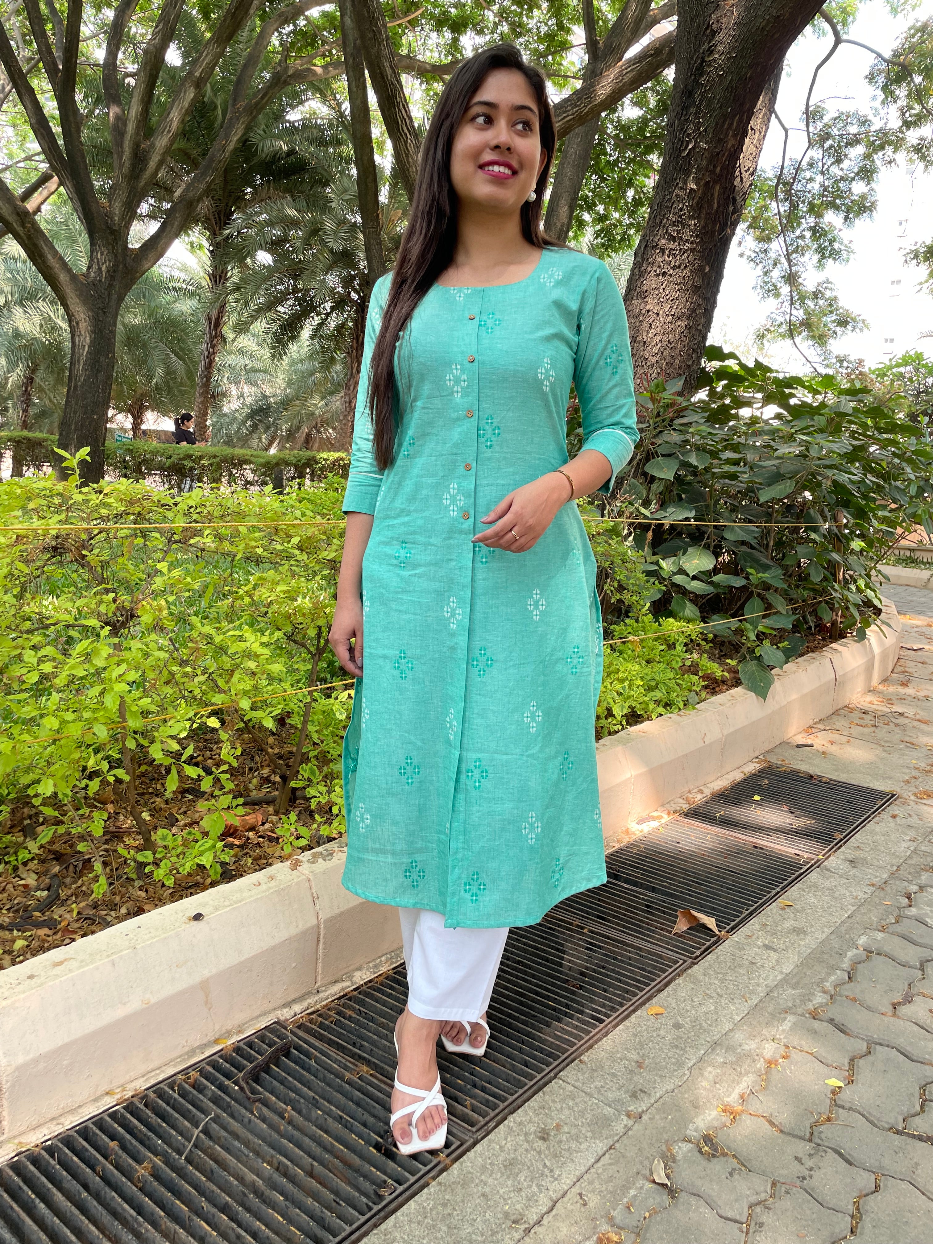 MEERA - SEA GREEN KURTA