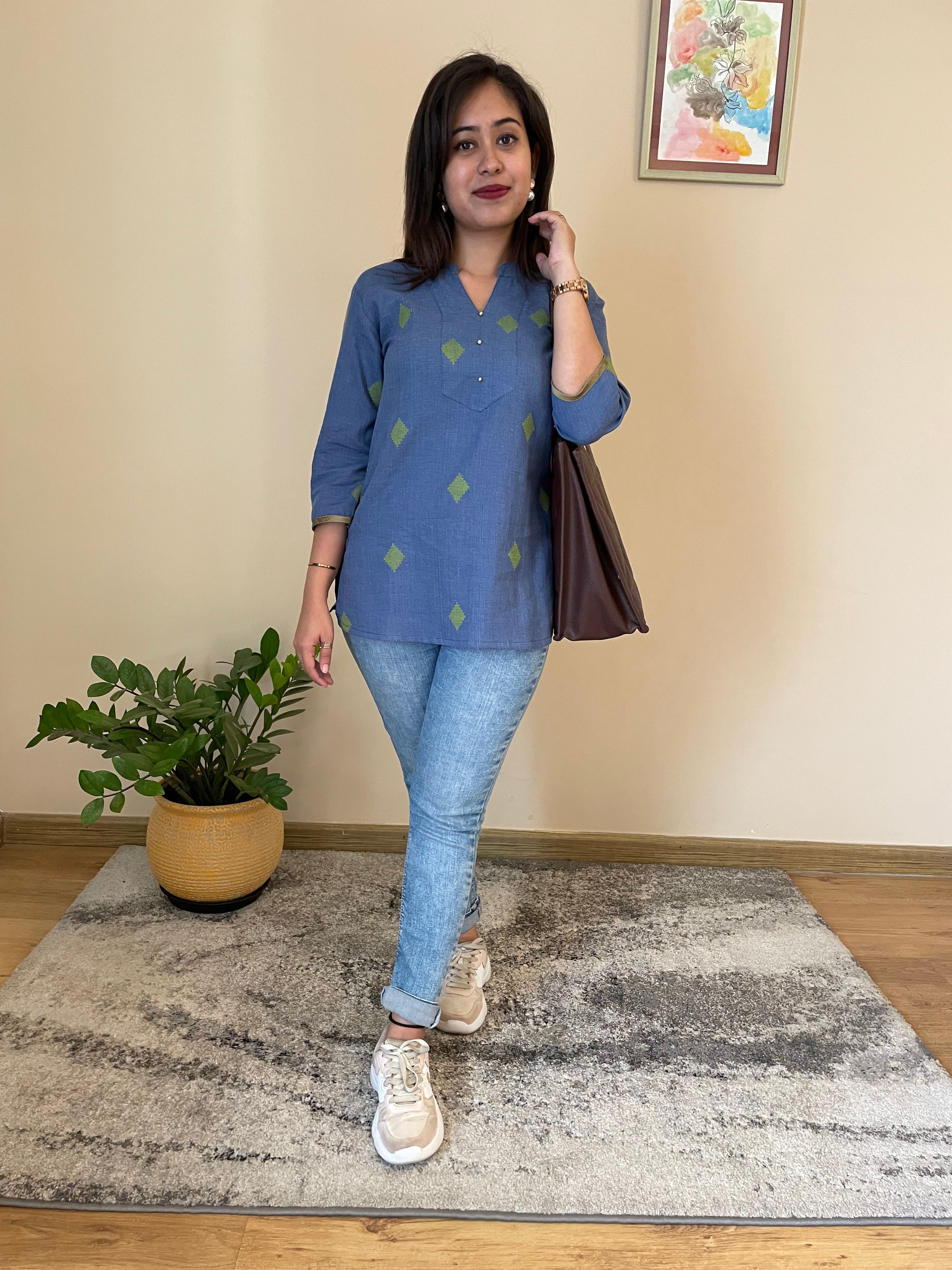 BLUE SHORT KURTI