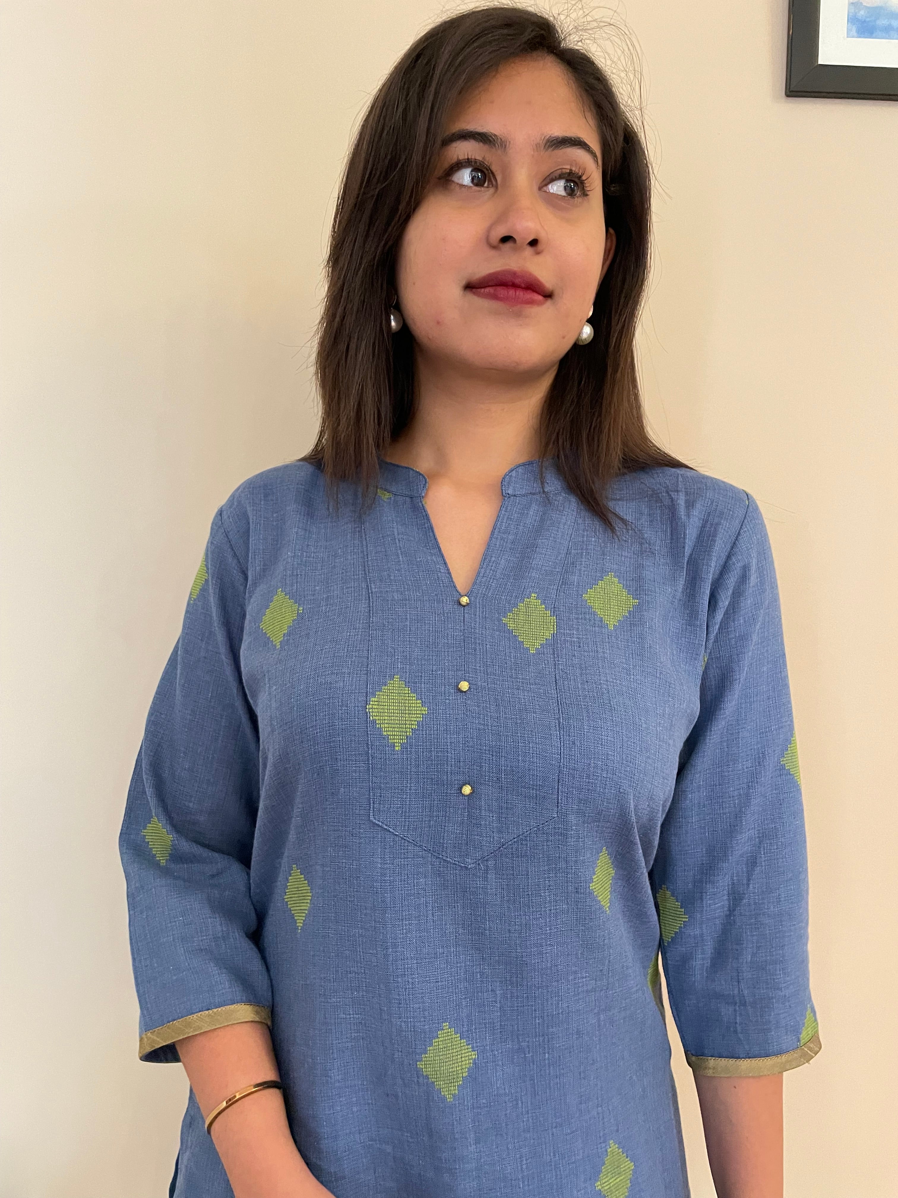 BLUE SHORT KURTI