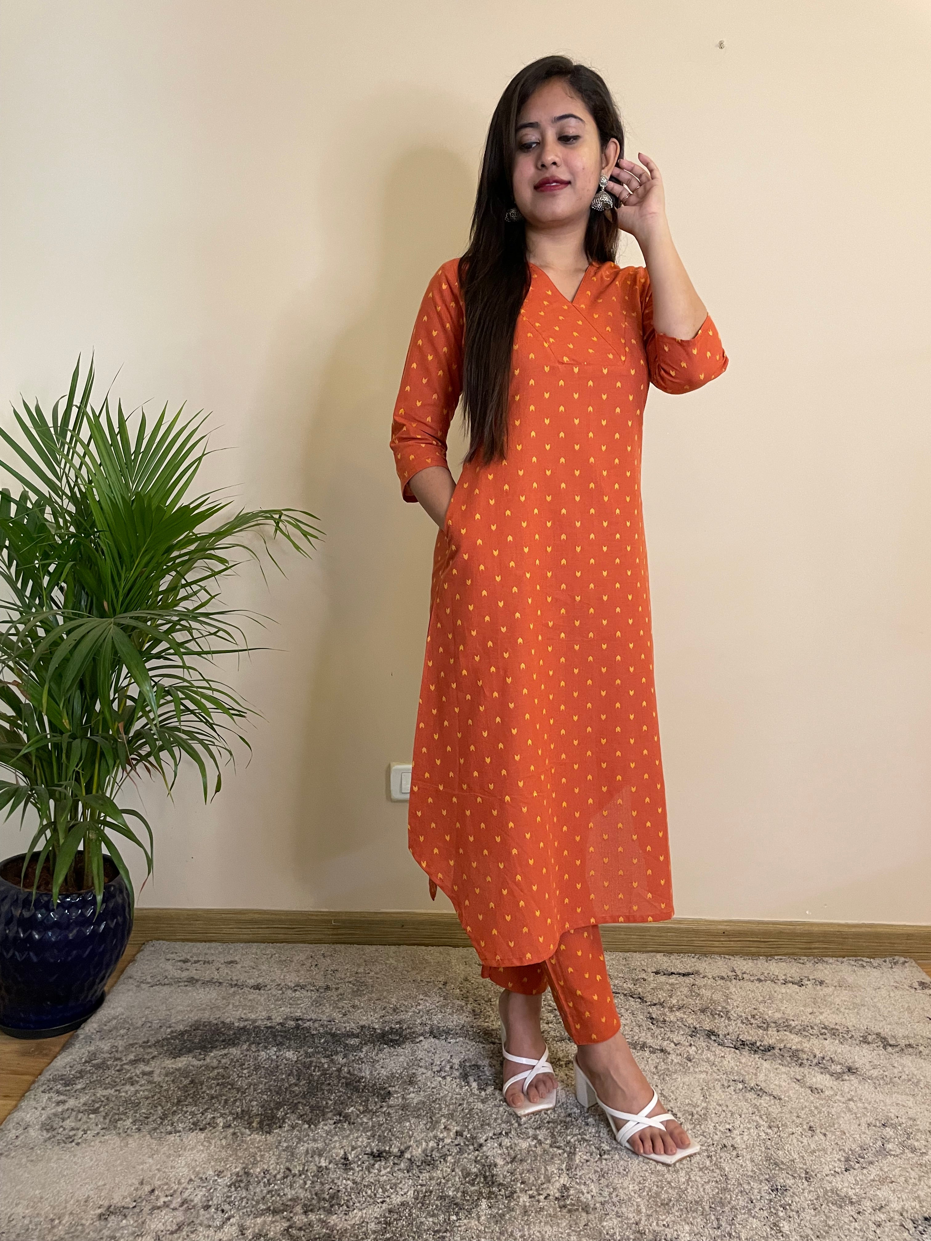 TARANG  ORANGE KURTA PANT SET