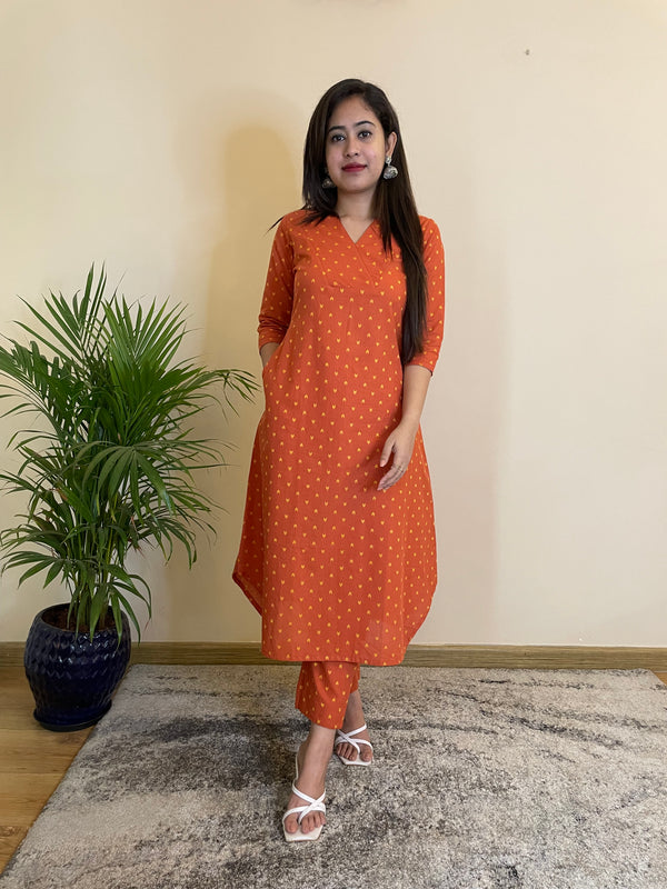 TARANG  ORANGE KURTA PANT SET