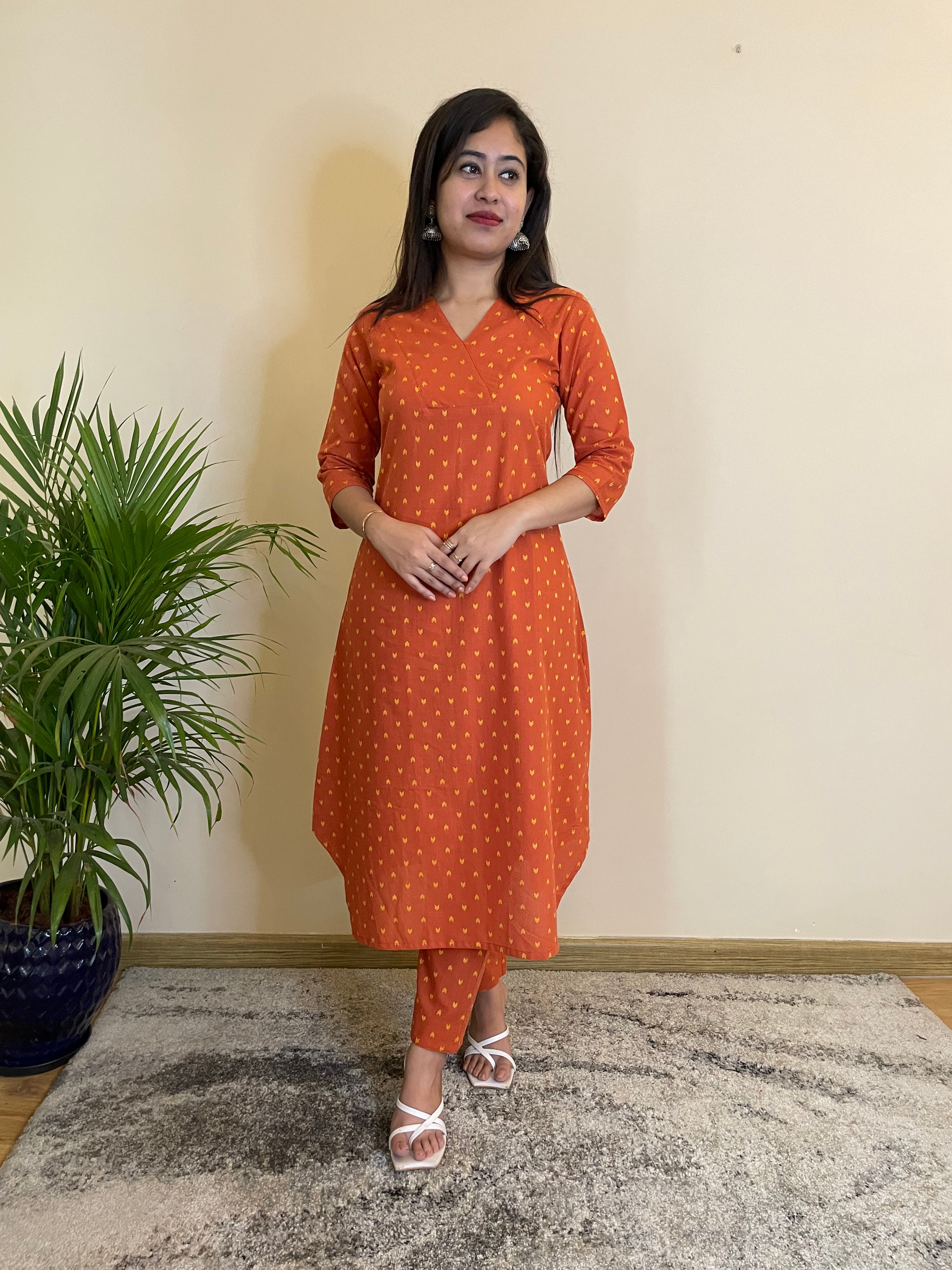 TARANG  ORANGE KURTA PANT SET