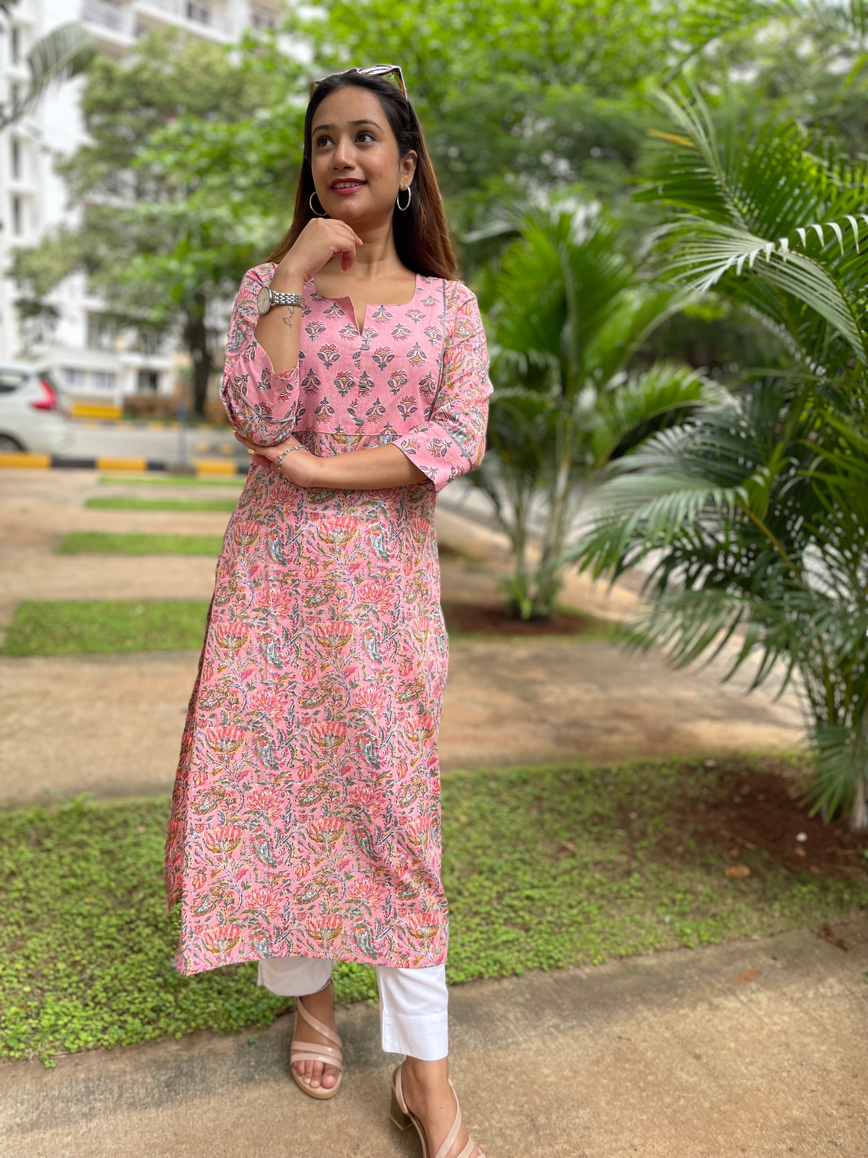 PINK LONG KURTA