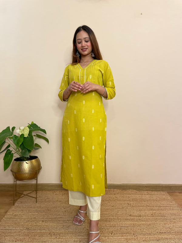 Gul yellow south cotton kurta and pant set