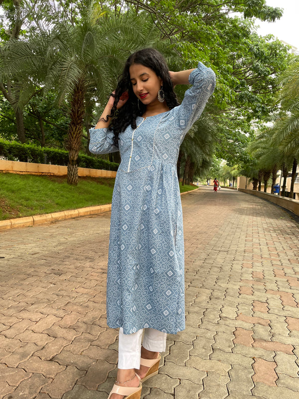 Grey Long Kurta