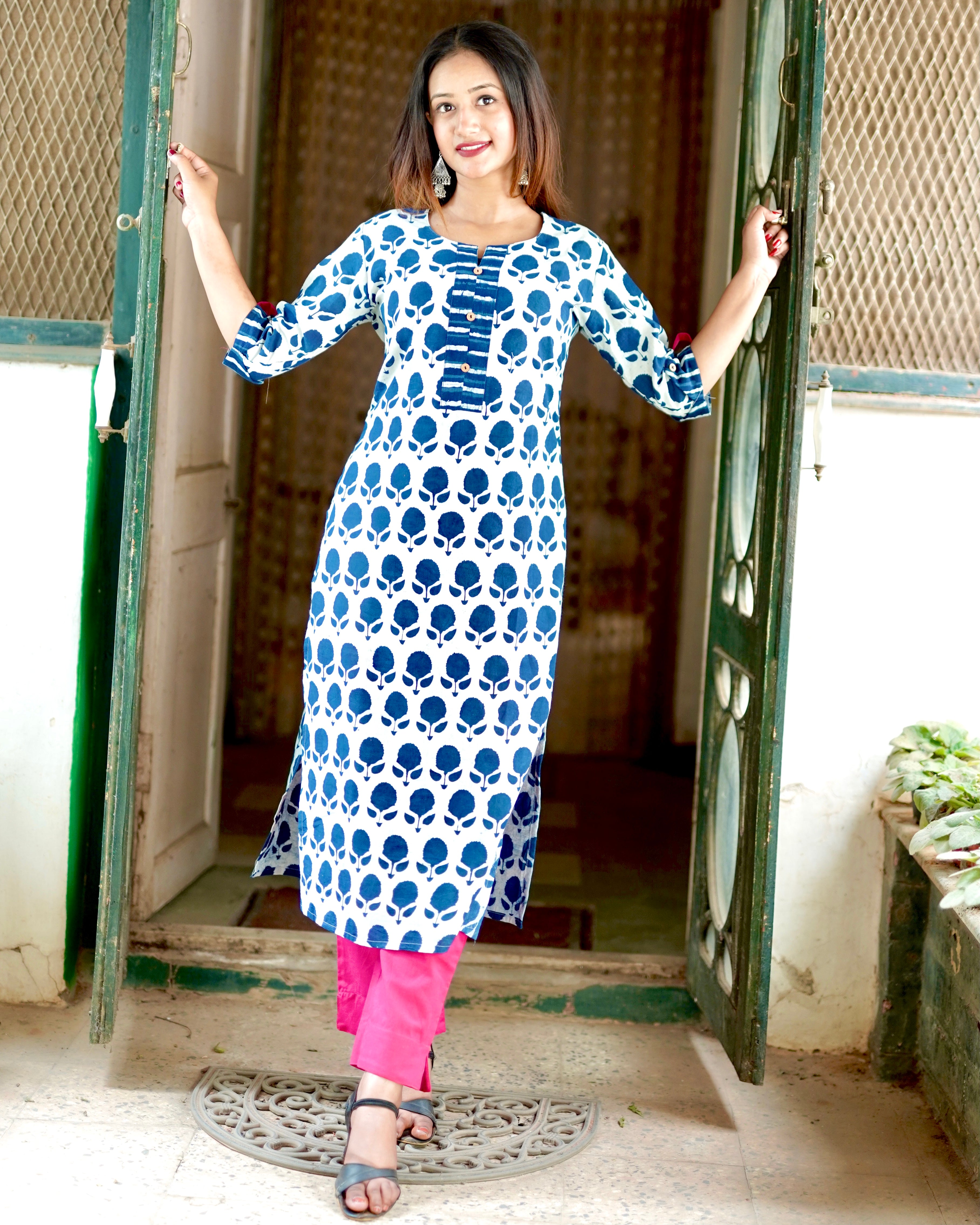 'KAVERI' Indigo Long Kurta