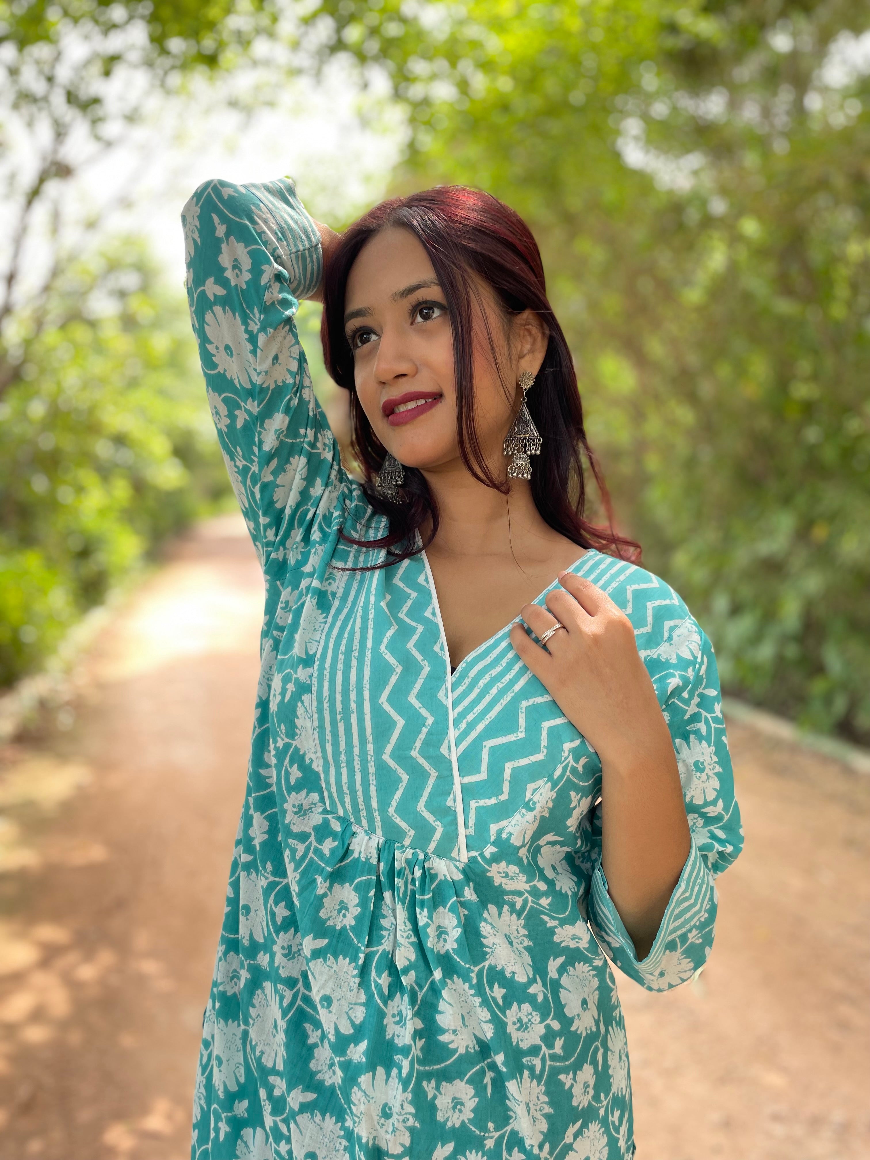 Sea Green Long Kurta