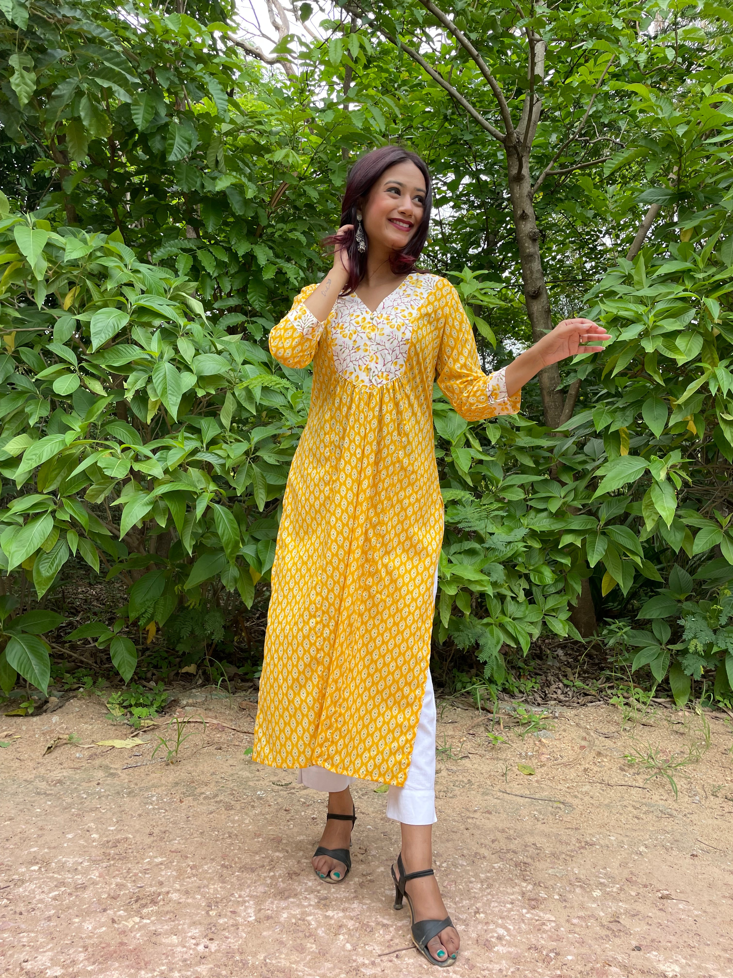 Yellow Long Kurta