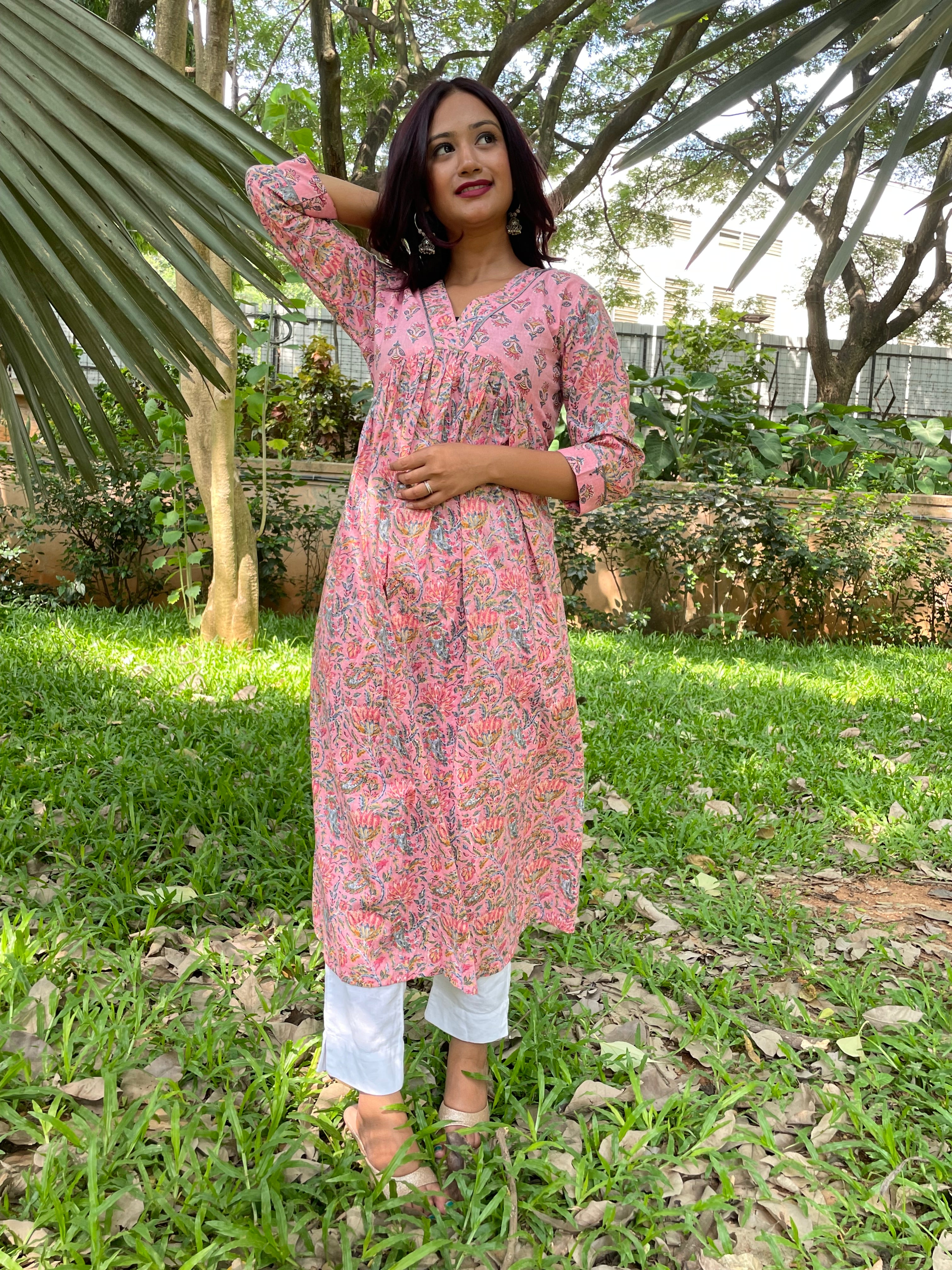 Pink Long Kurta