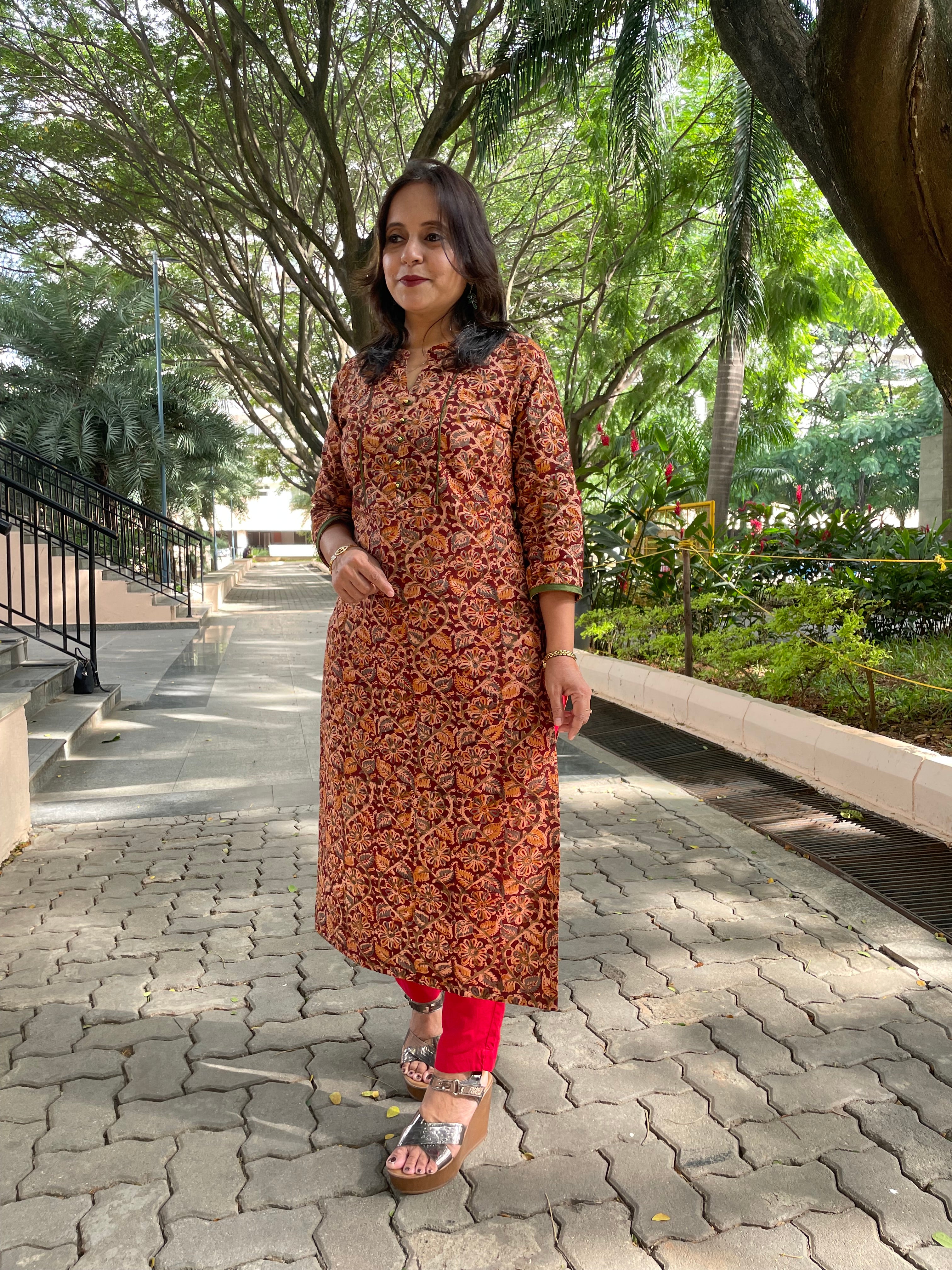 'VASTRA' KALAMKARI LONG KURTA