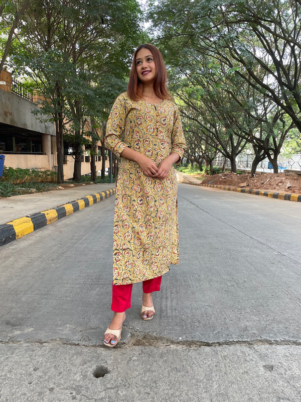 'CHITRA' KALAMKARI LONG KURTA