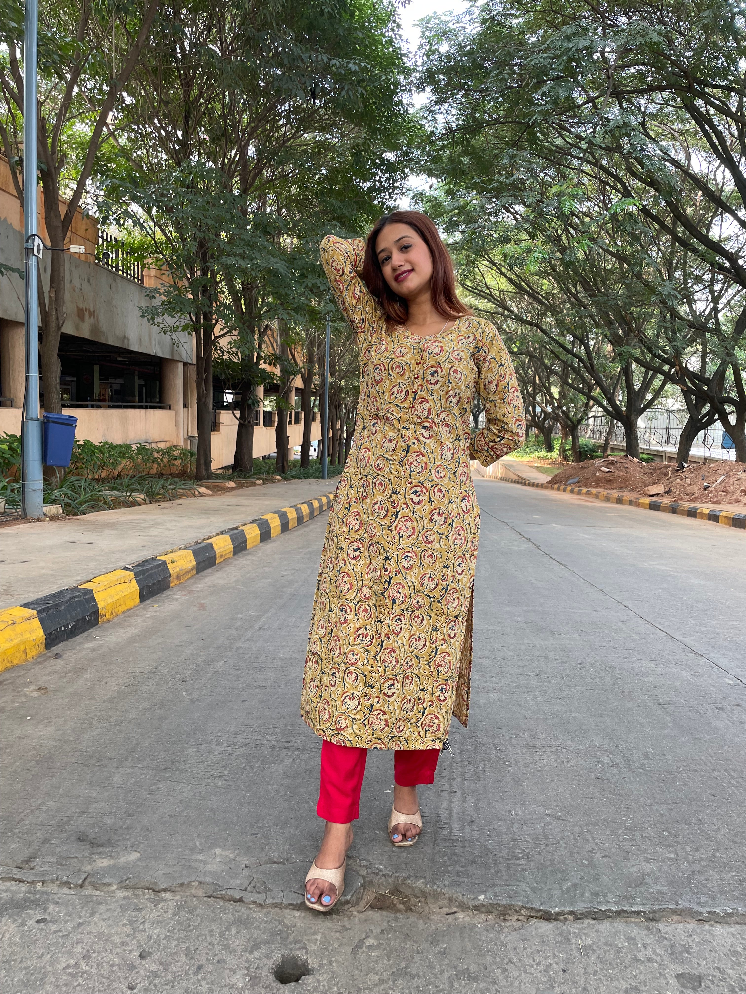 'CHITRA' KALAMKARI LONG KURTA