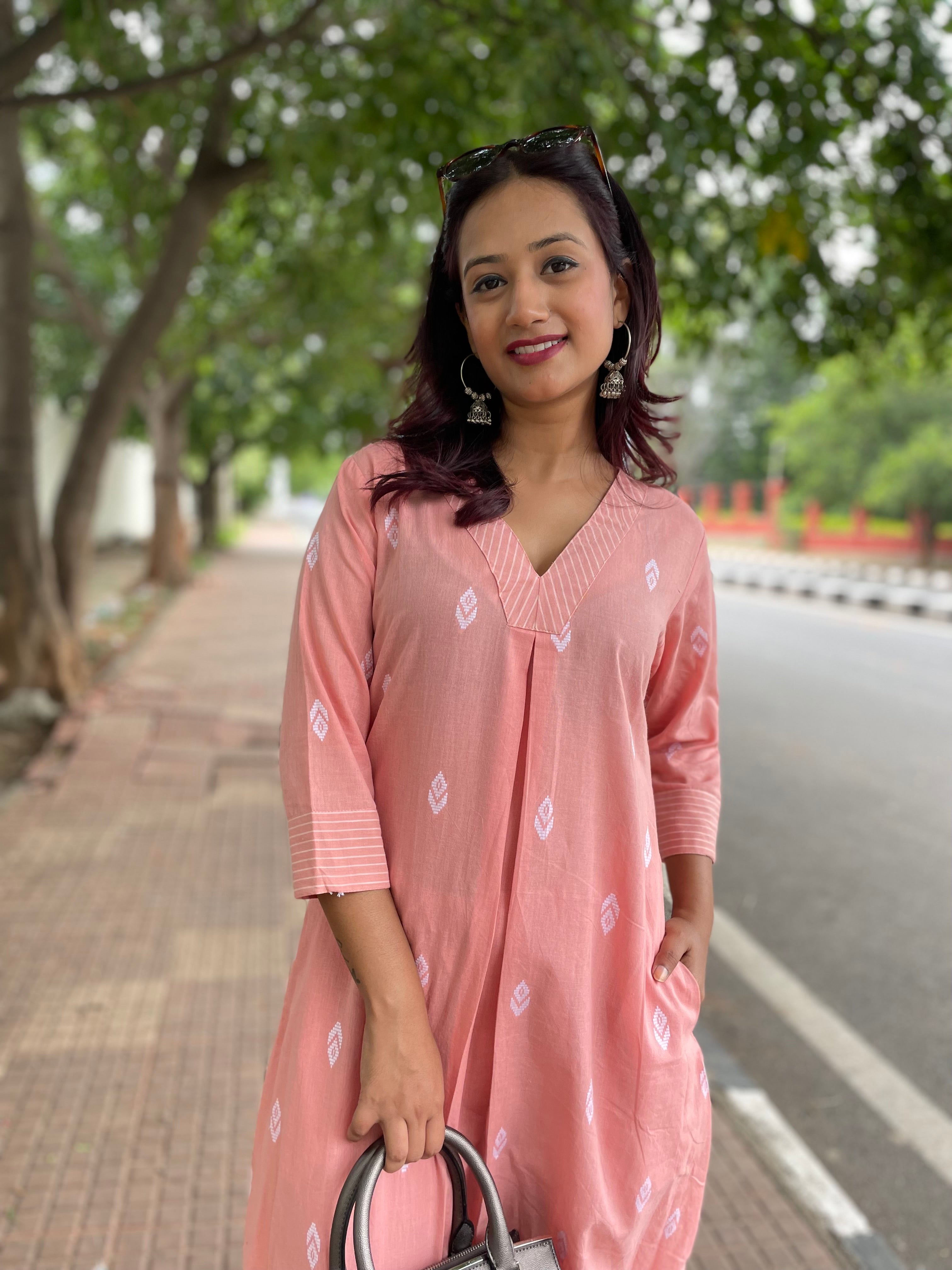 Peach Kurta + Pant Set