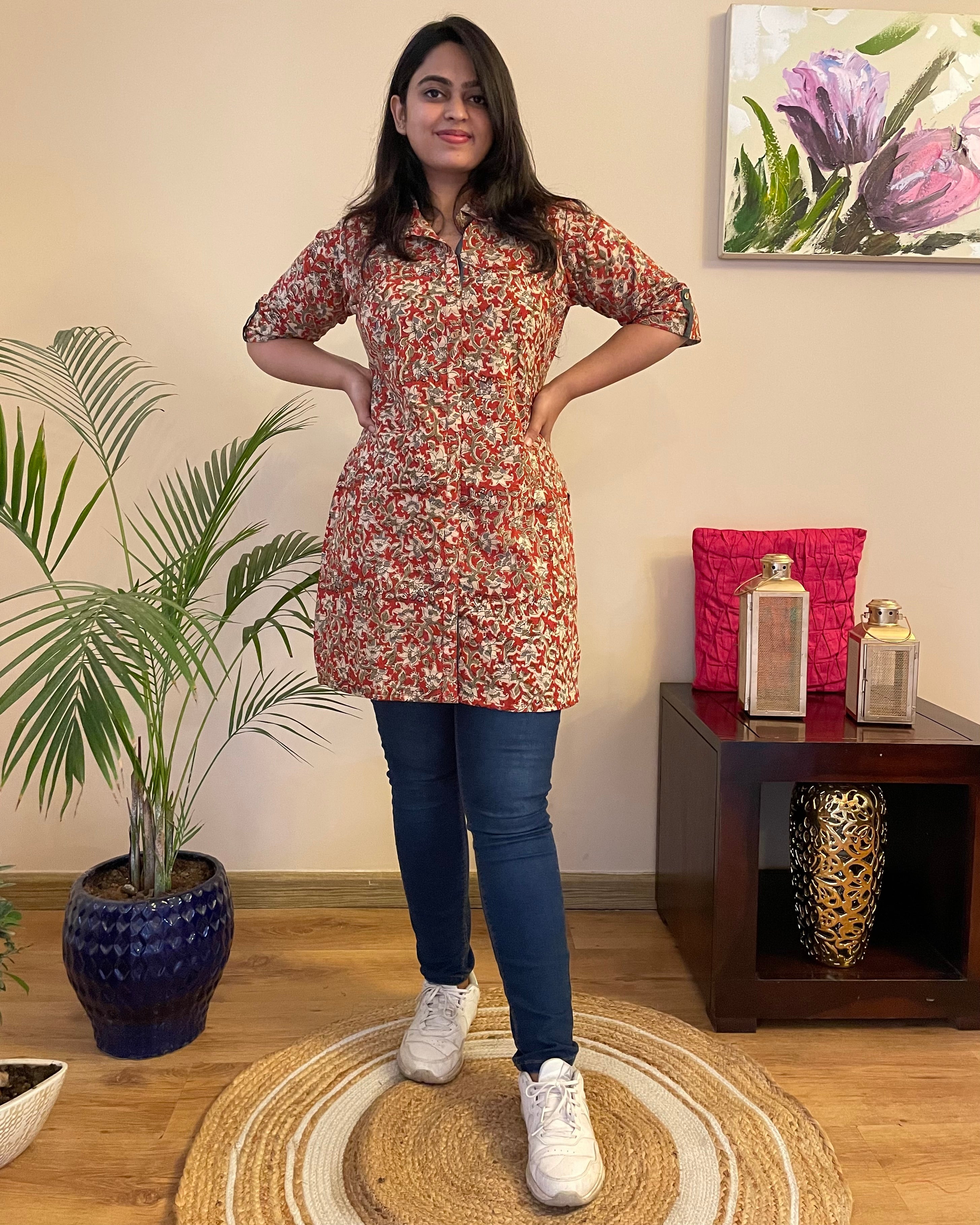 Kalamkari Knee Length (35" length) Kurti