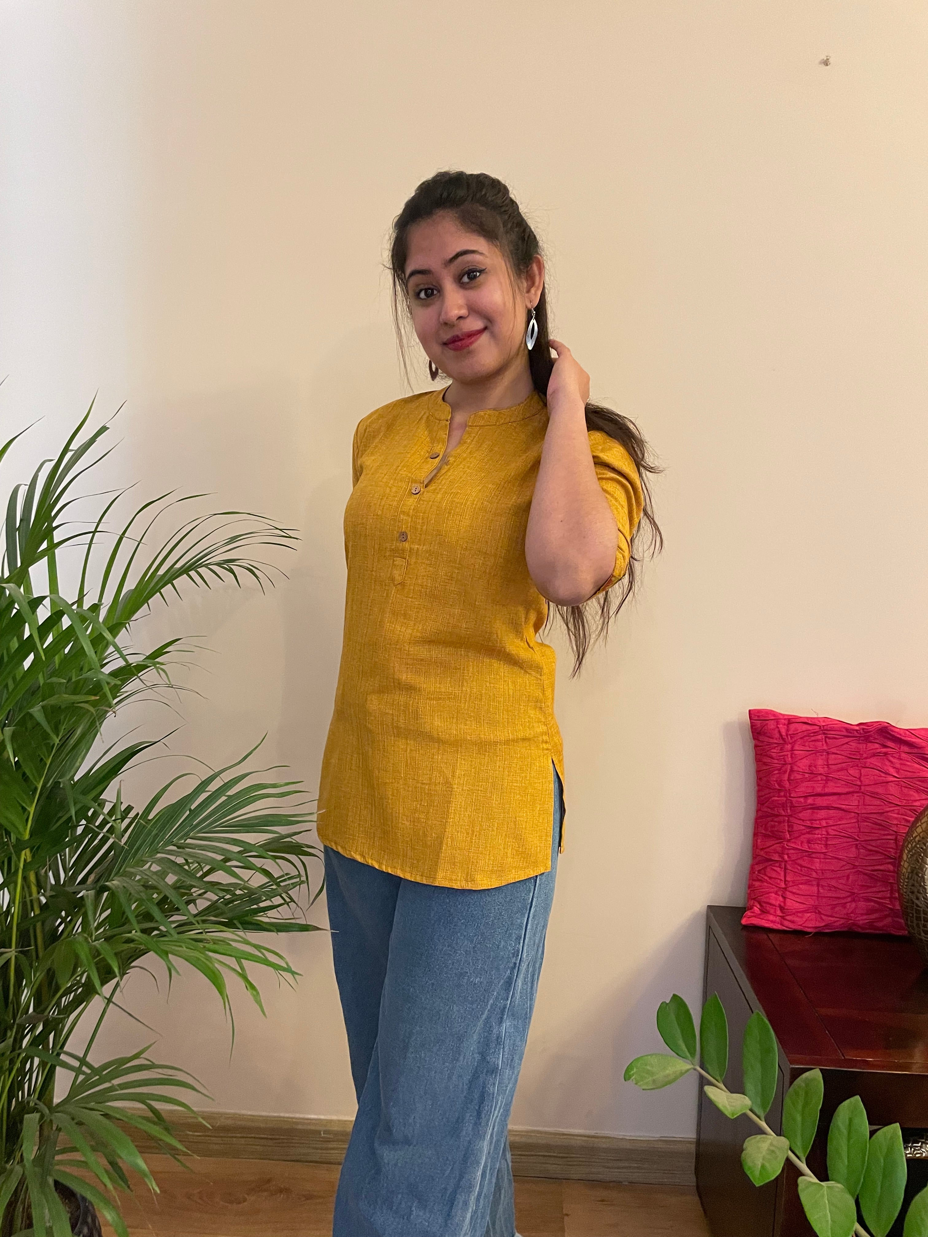 SHALEEN' MUSTARD SHORT KURTI