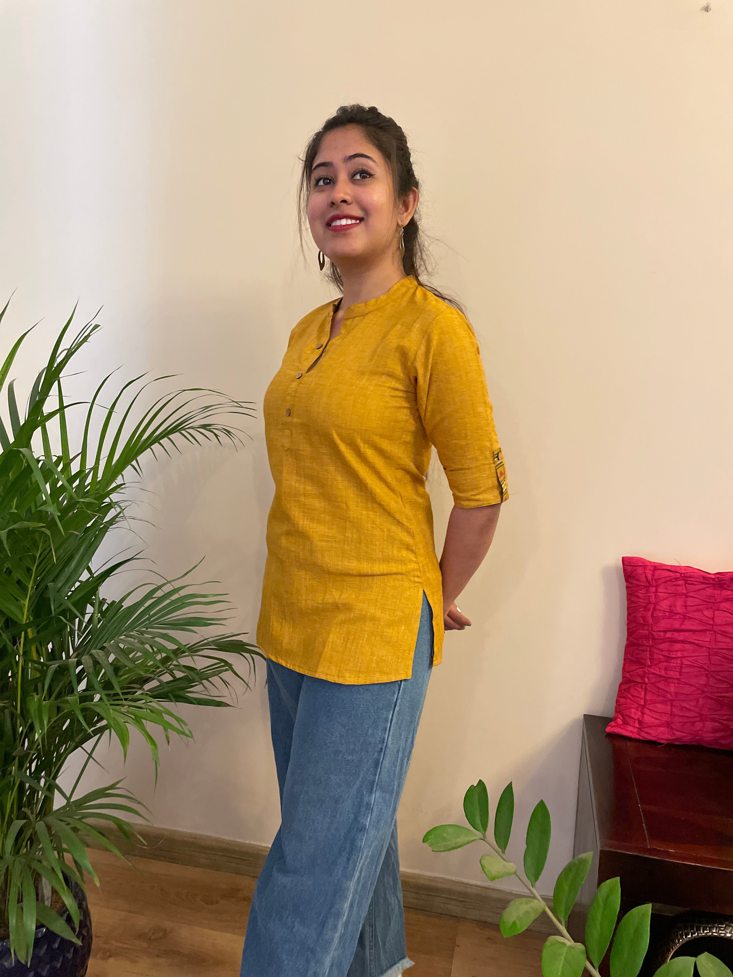 SHALEEN' MUSTARD SHORT KURTI