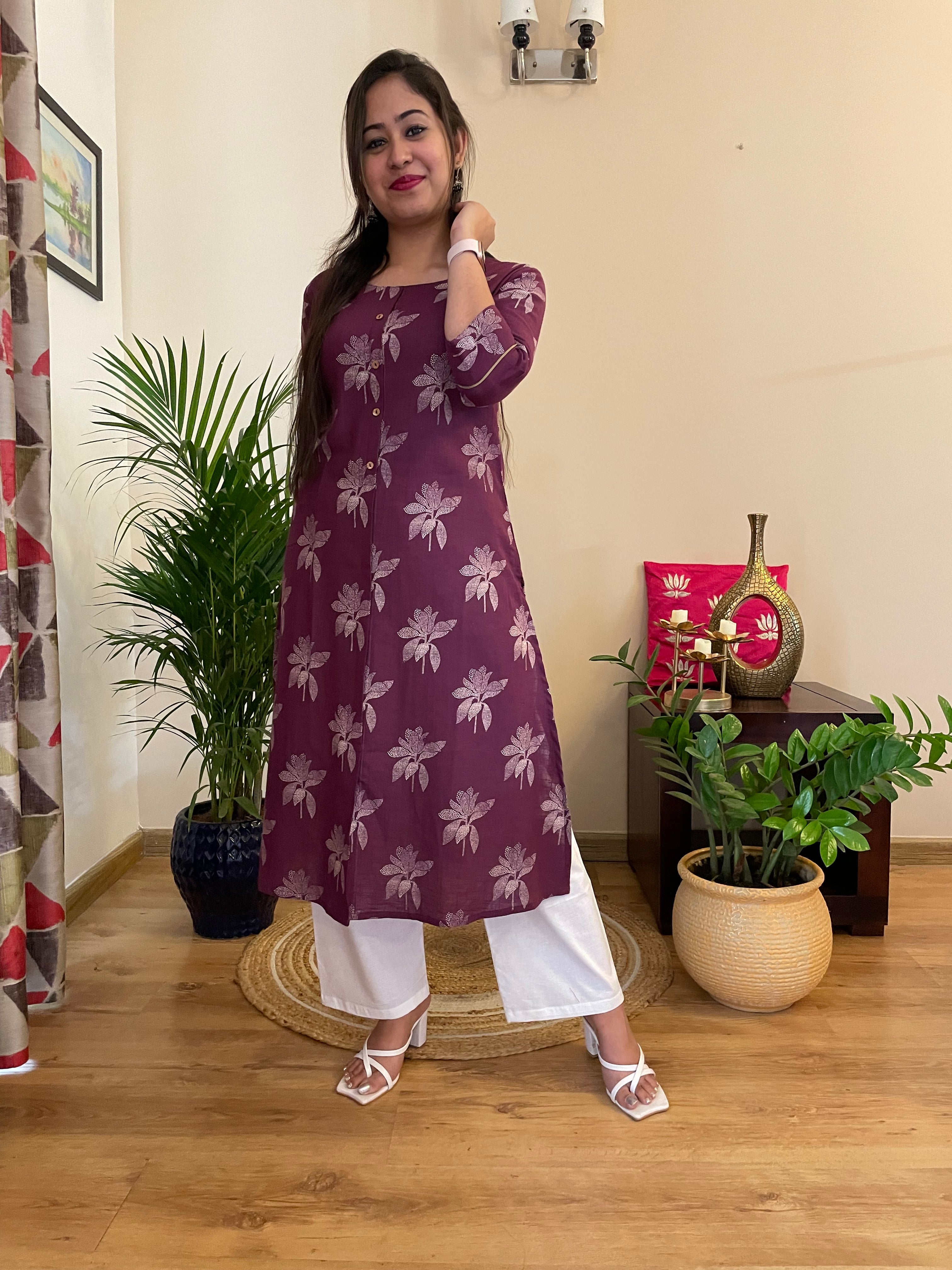 'SIYA' WINE KURTA