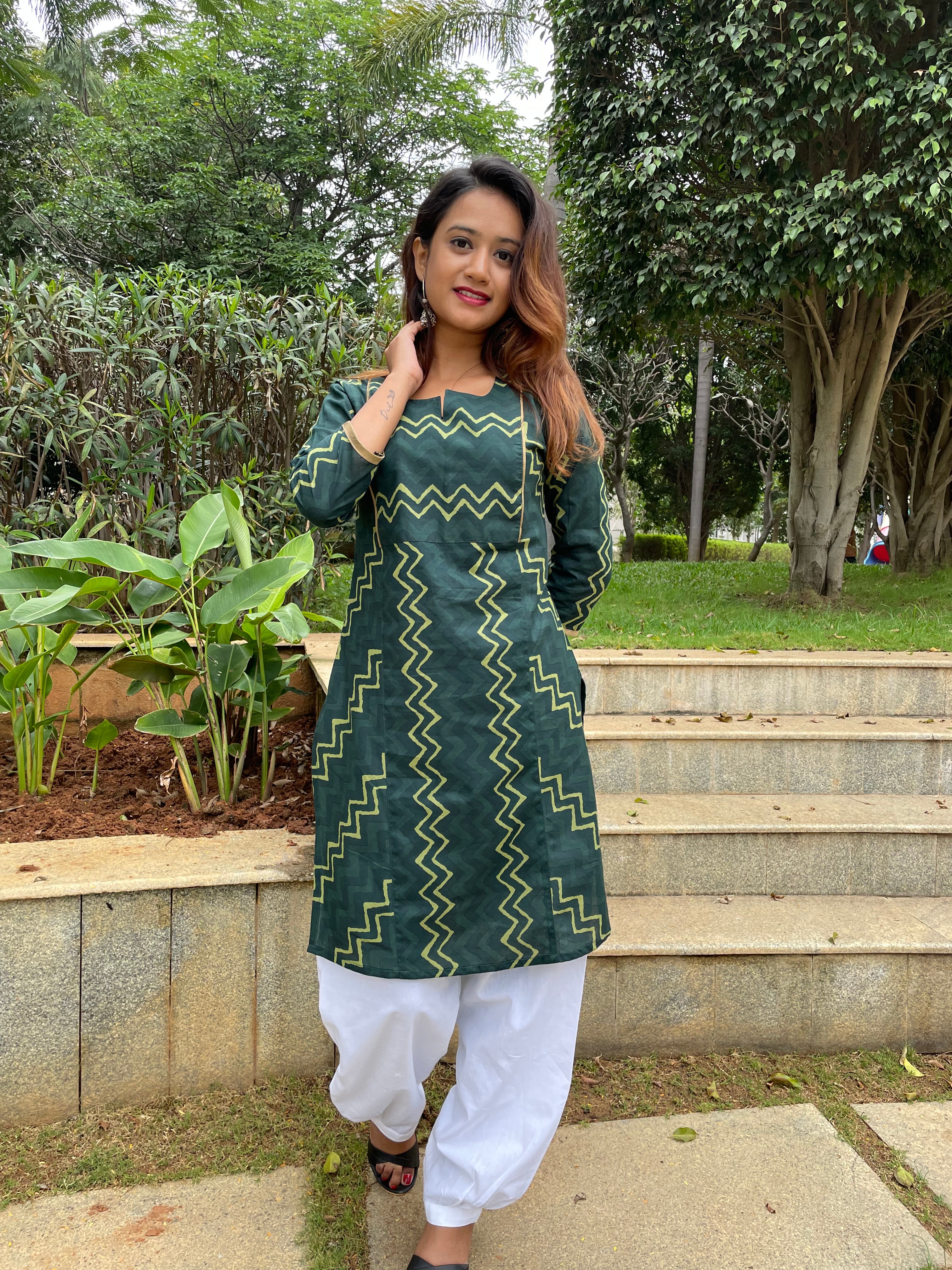 GREEN SHORT KURTA