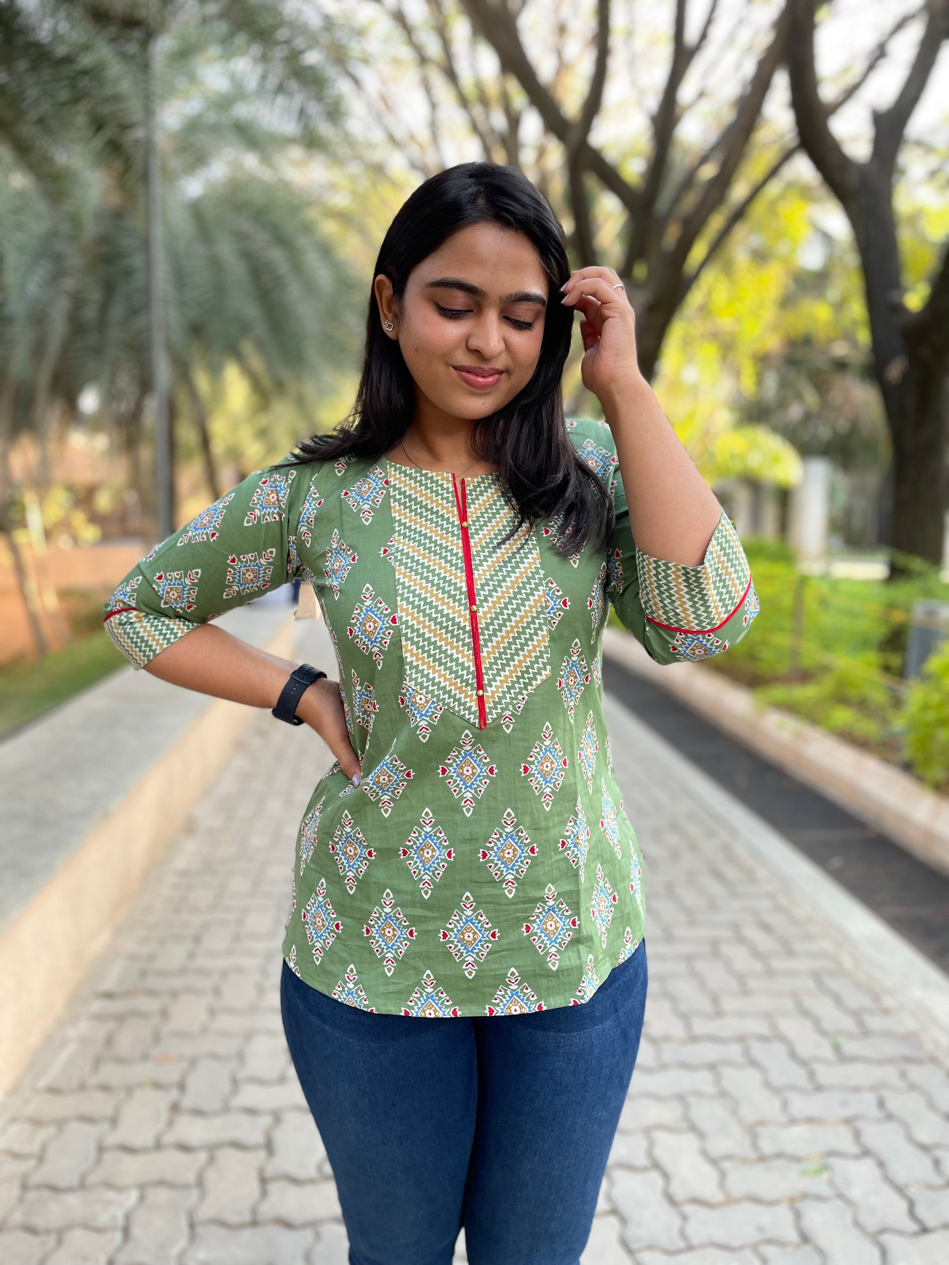 SAGE GREEN SHORT KURTA