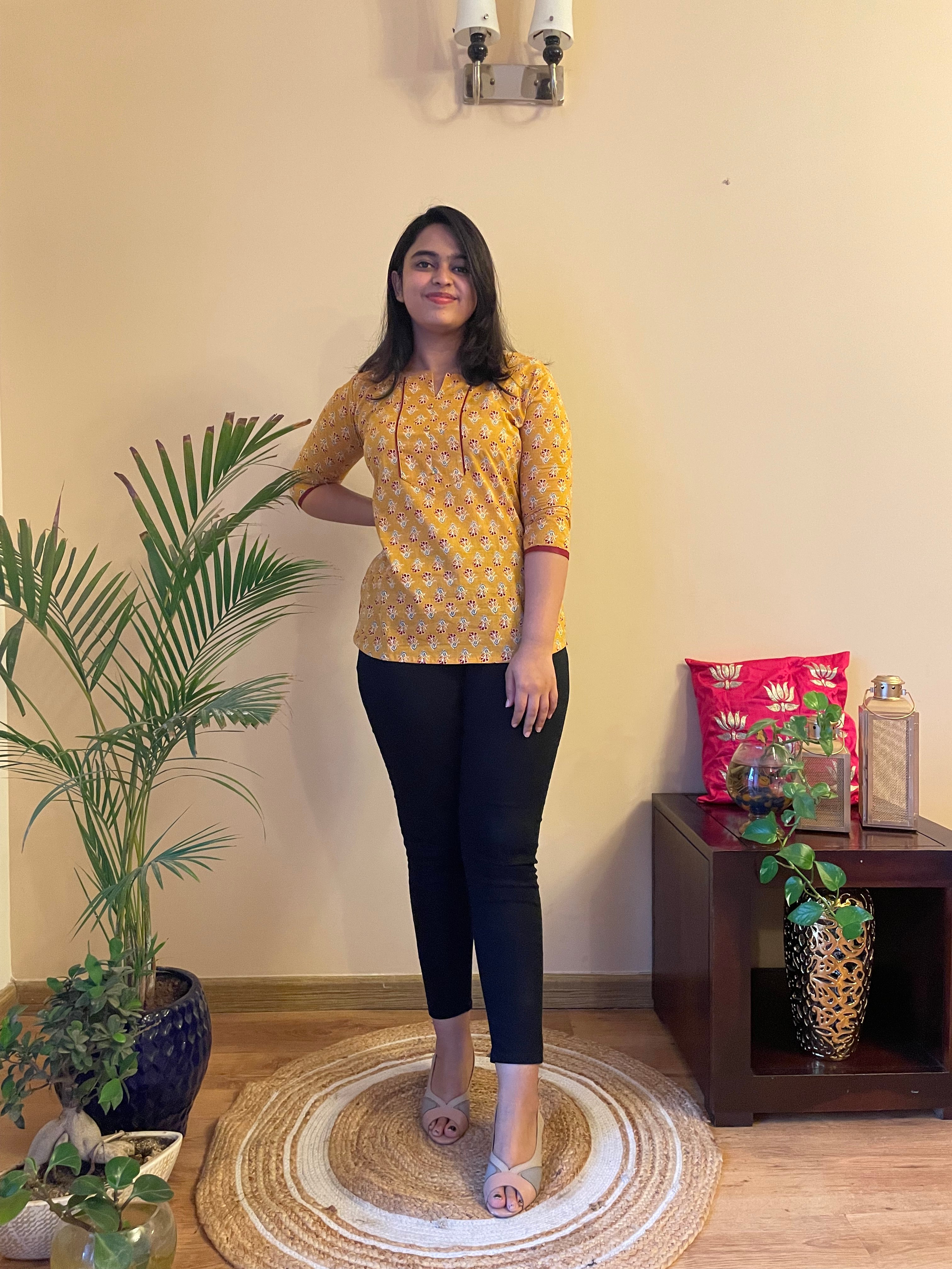 YELLOW SHORT KURTA