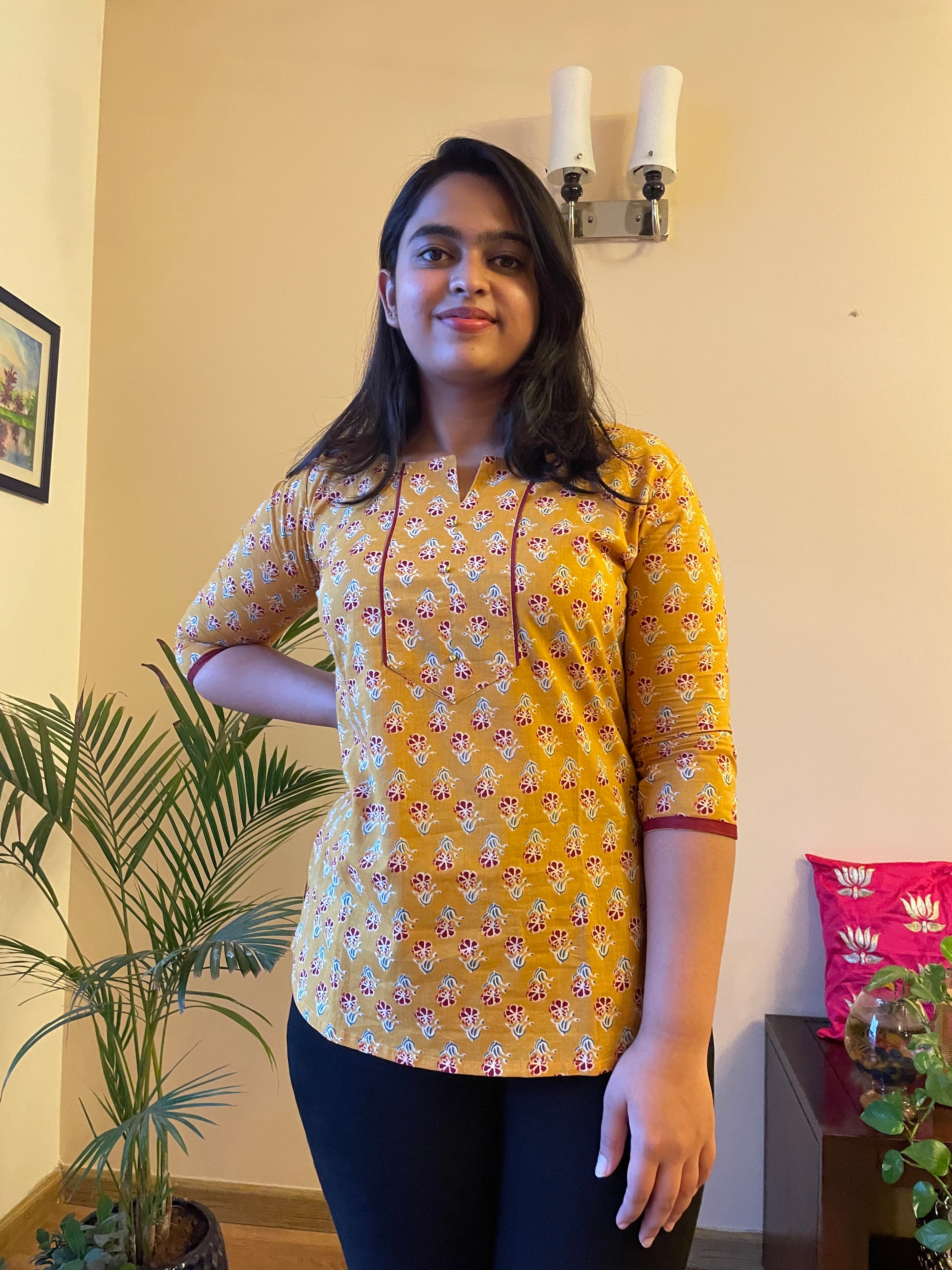 YELLOW SHORT KURTA