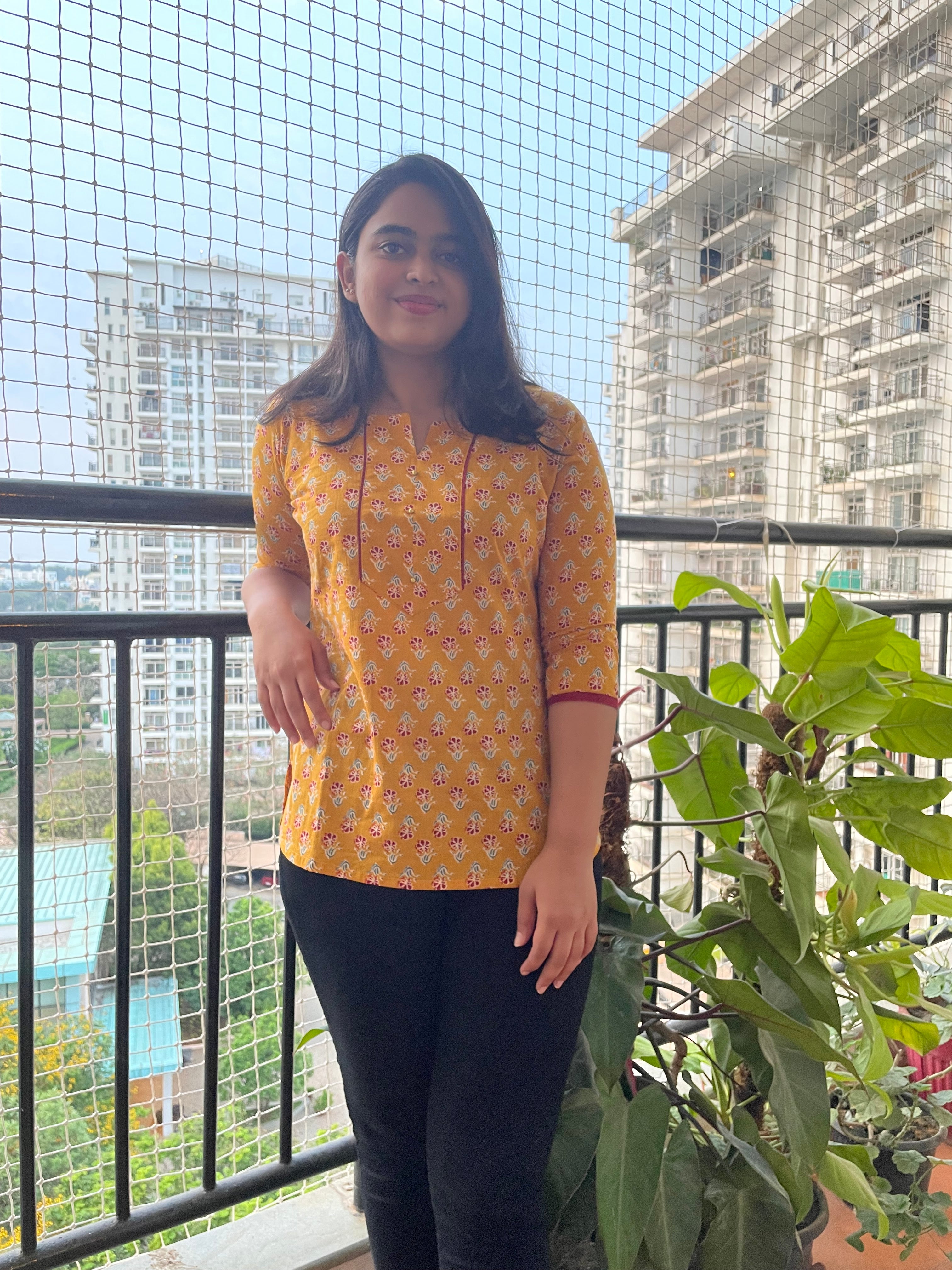 YELLOW SHORT KURTA