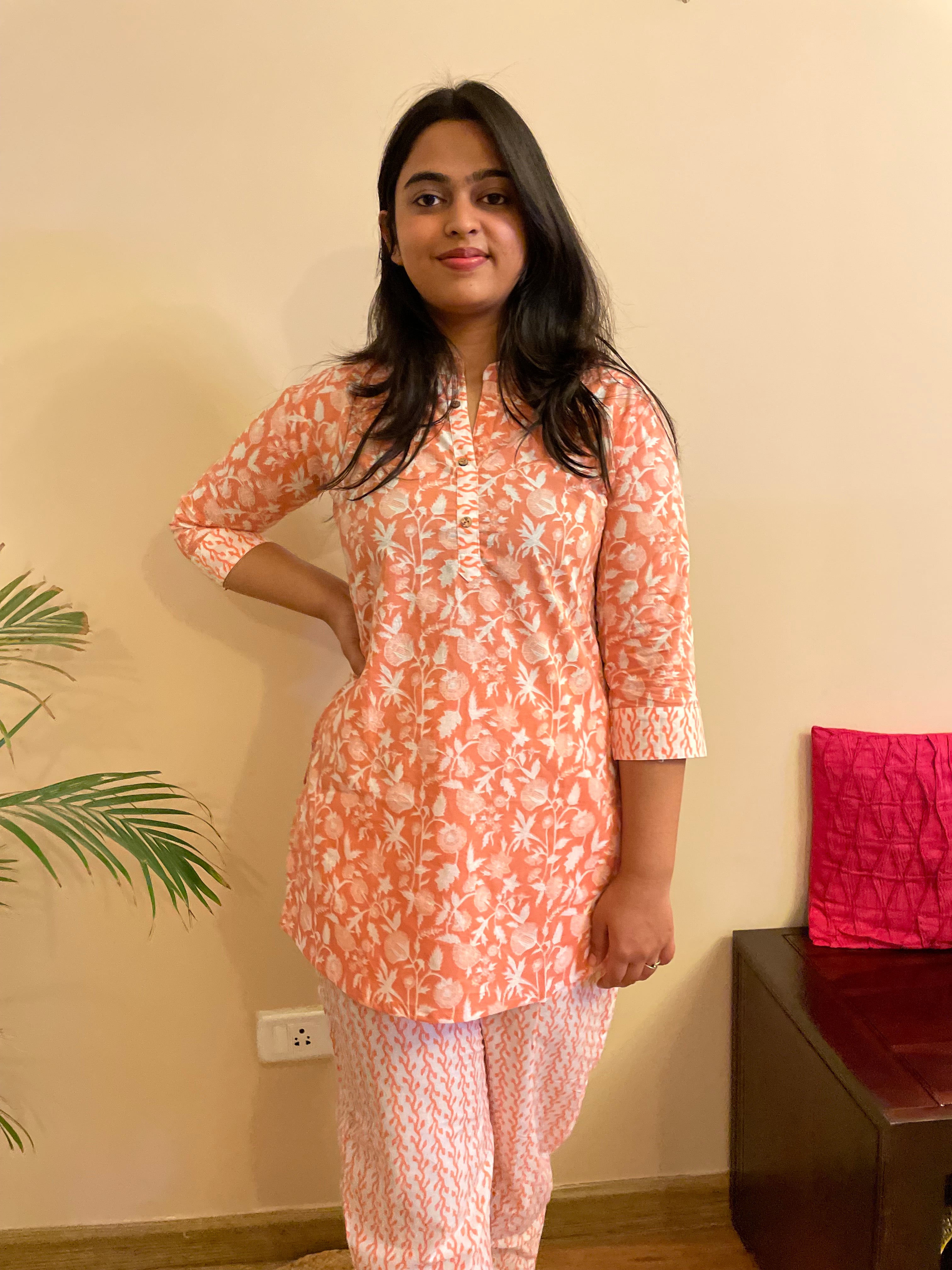 PEACH COLOUR NIGHT SUIT